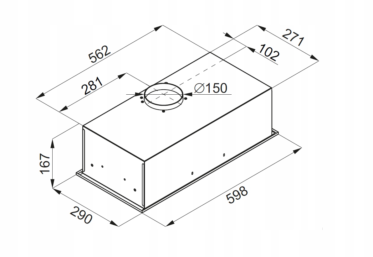 OKAP KUCHENNY GLOBALO ARCELO 60.1 WHITE Model Arcelo 60.1 White