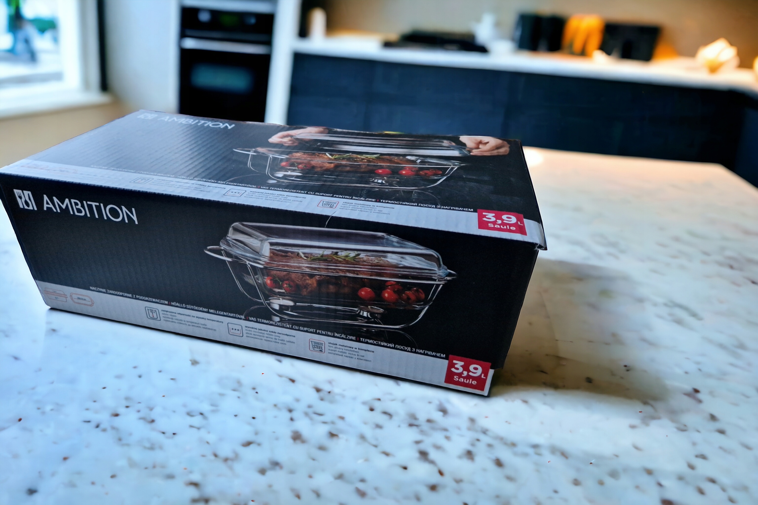 AMBITION NACZYNIE ŻAROODPORNE SAULE 2w1 2,7L + 1,2L 3,9L Z PODGRZEWACZEM Marka Ambition