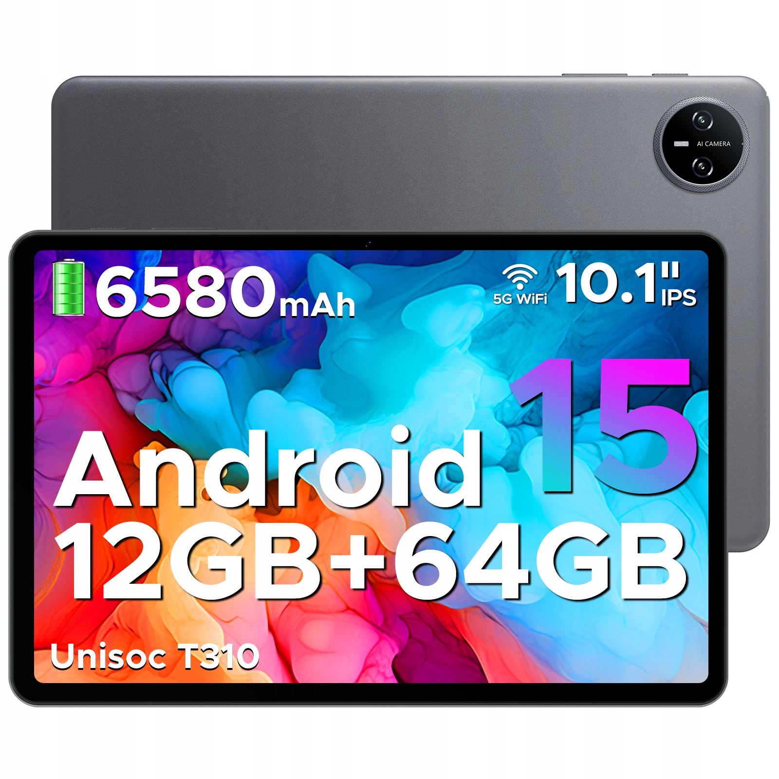Tablet Doogee Tab A9 10,1"12GB/64GB 6580mAh WiFi5 Unlsoc T310 šedý