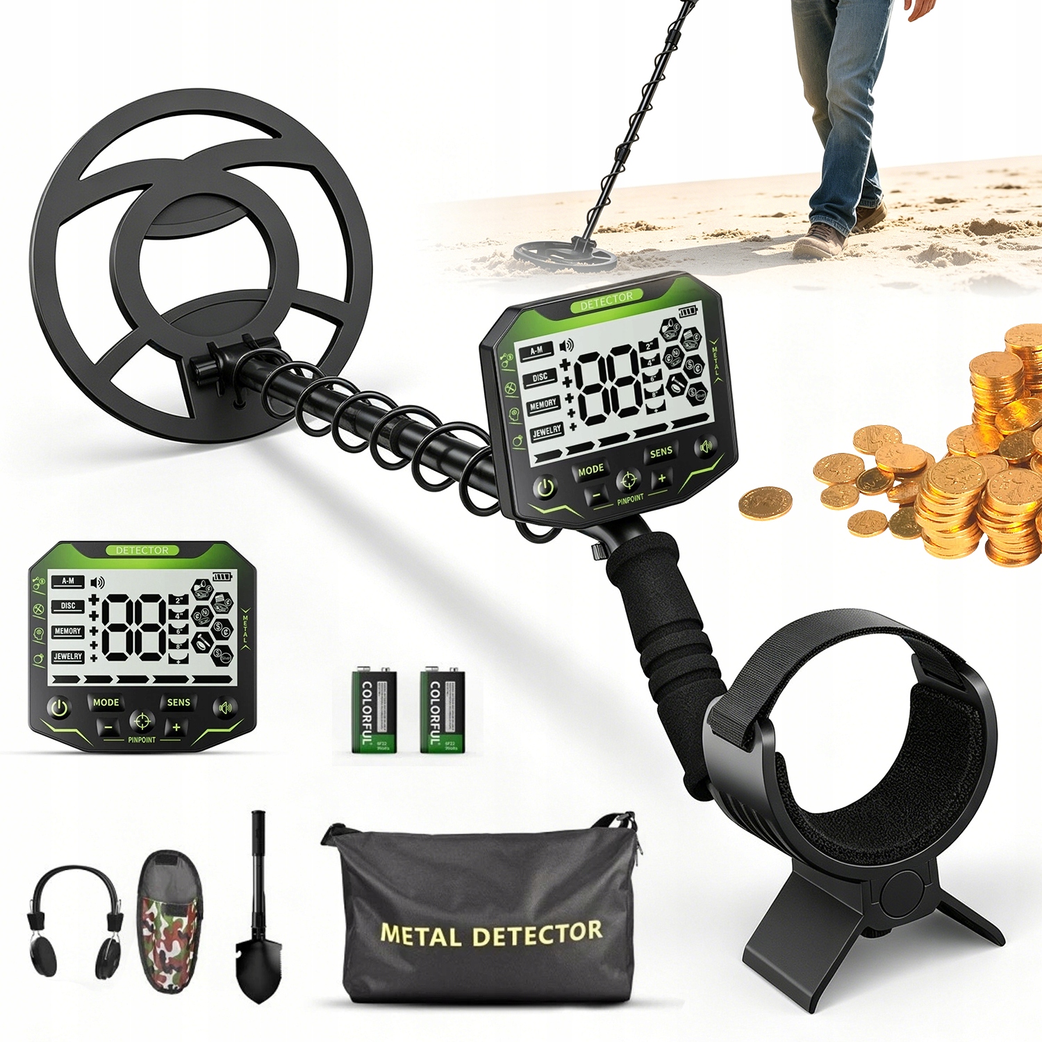 Detektor Kovů Podzemní Přesný Detektor 25 CM Vysoká Citlivost Signálu