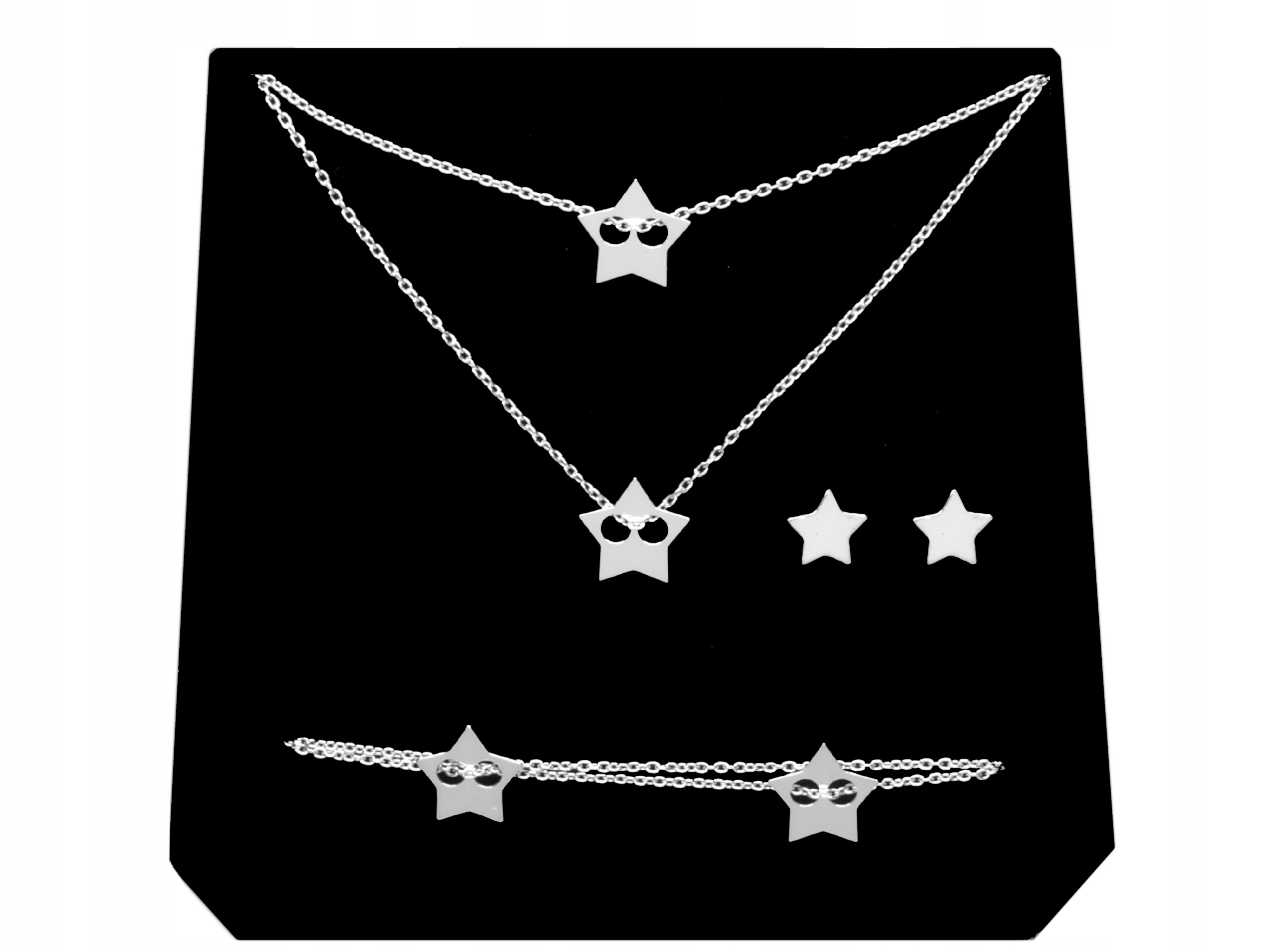 

Komplet Podwójna Celebrytka Gwiazdka srebro 925