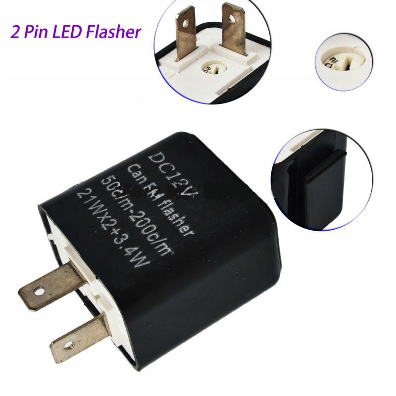 69552762892432117 - 12V 2 Pin LED Flasher Adjustable Frequency Turn Si