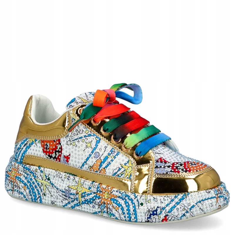 Lesklé dámské tenisky Tymoteo Love 03 Bílé 39