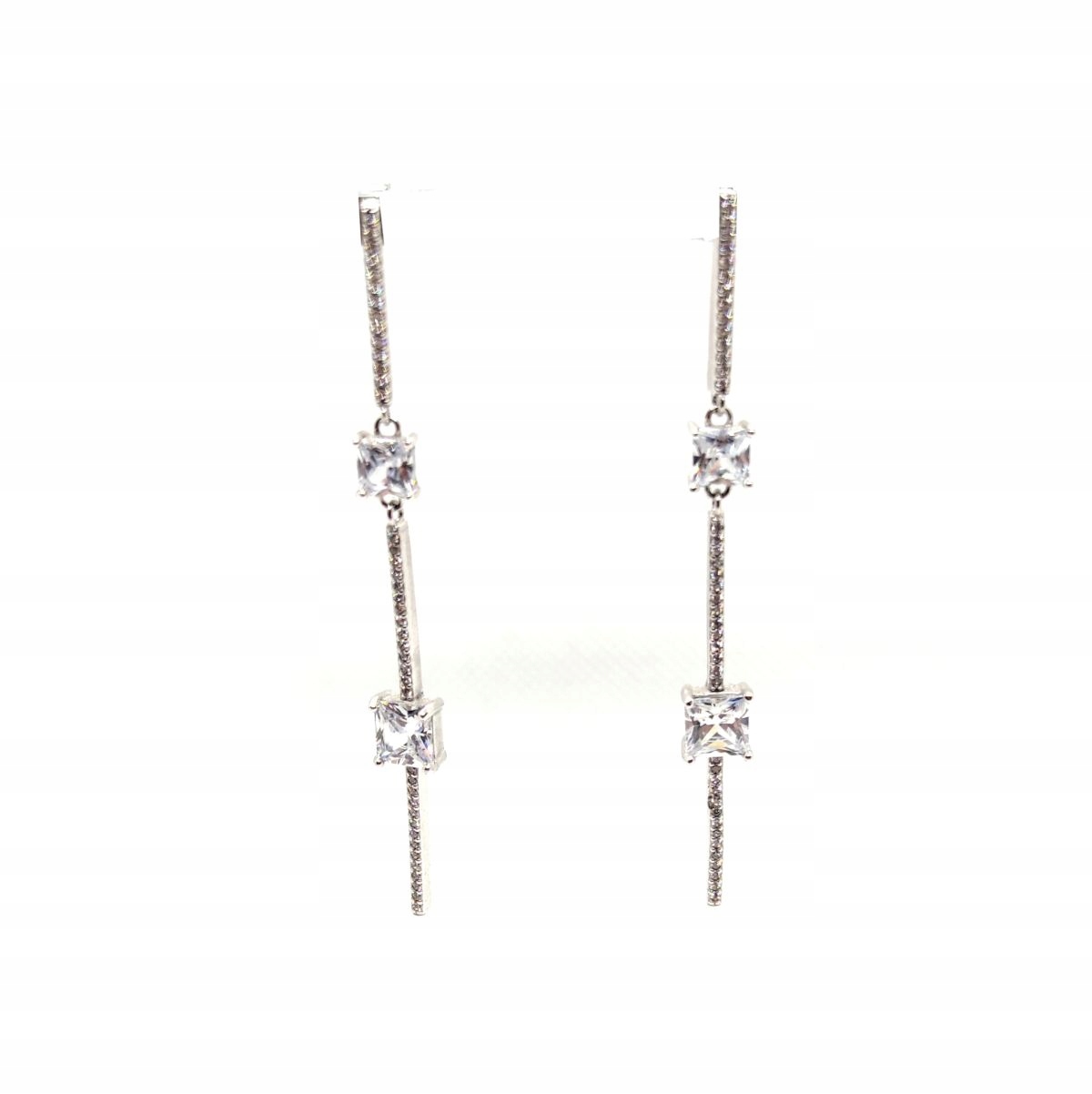 Stříbrné visací náušnice se zirkony Stříbro 925