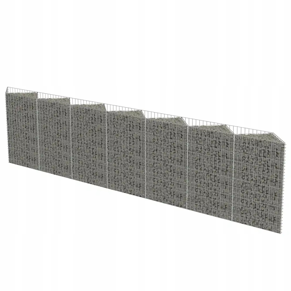 Galvanizovaná galvanizovaná gabionová stěna stříbrná 450x30x100 cm