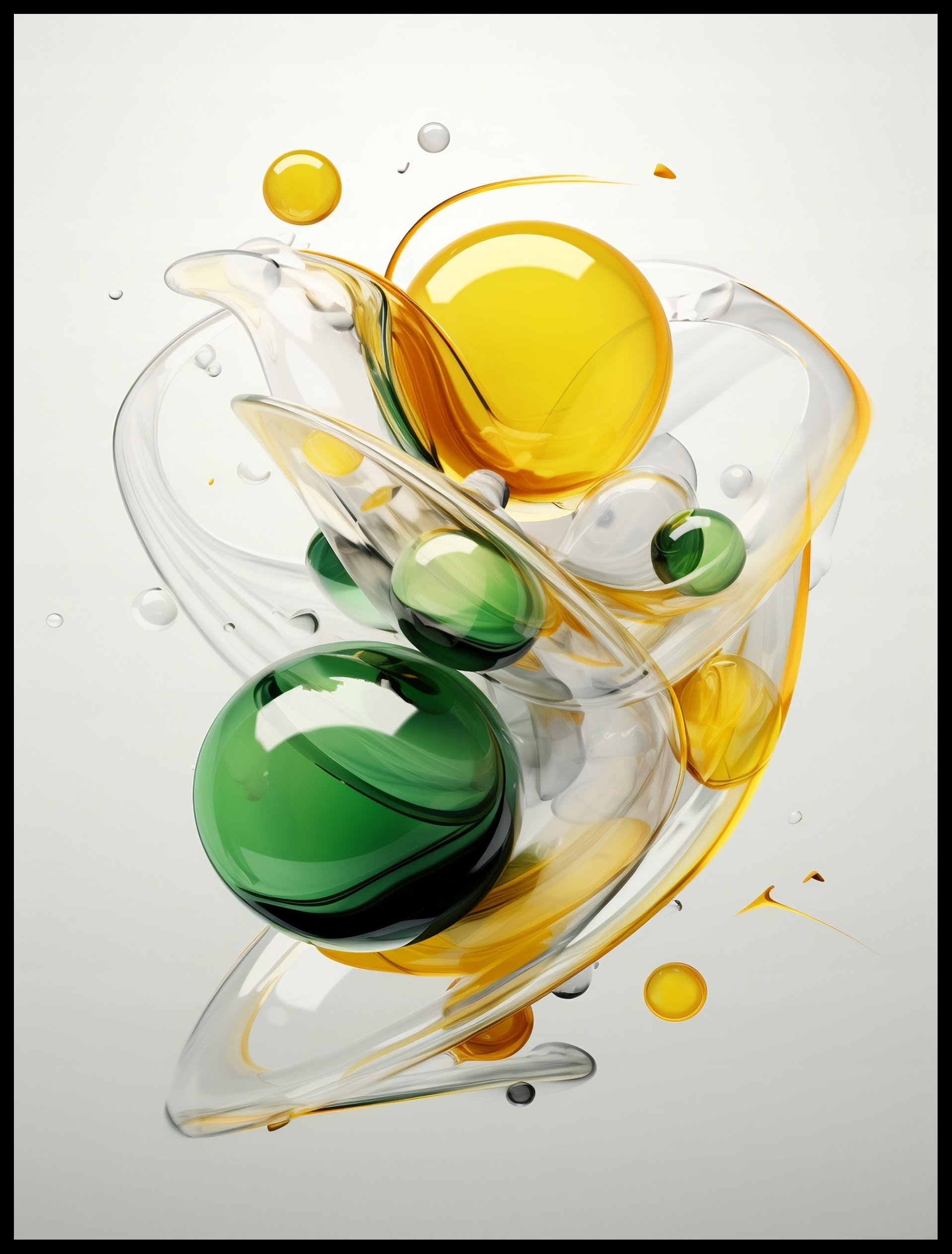 Plakat Obraz Zielona Abstrakcja 70x100cm Premium