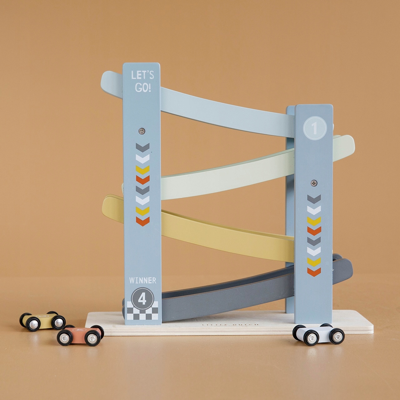 DREWNIANA ZJEŻDŻALNIA DLA AUT BŁĘKIT LITTLE DUTCH Szerokość produktu 28.5 cm