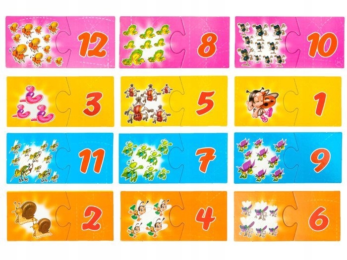 Układanka Edukacyjna Spinki Cyfry Cyferki Gra w pary Dla dzieci 4+ Marka Jawa