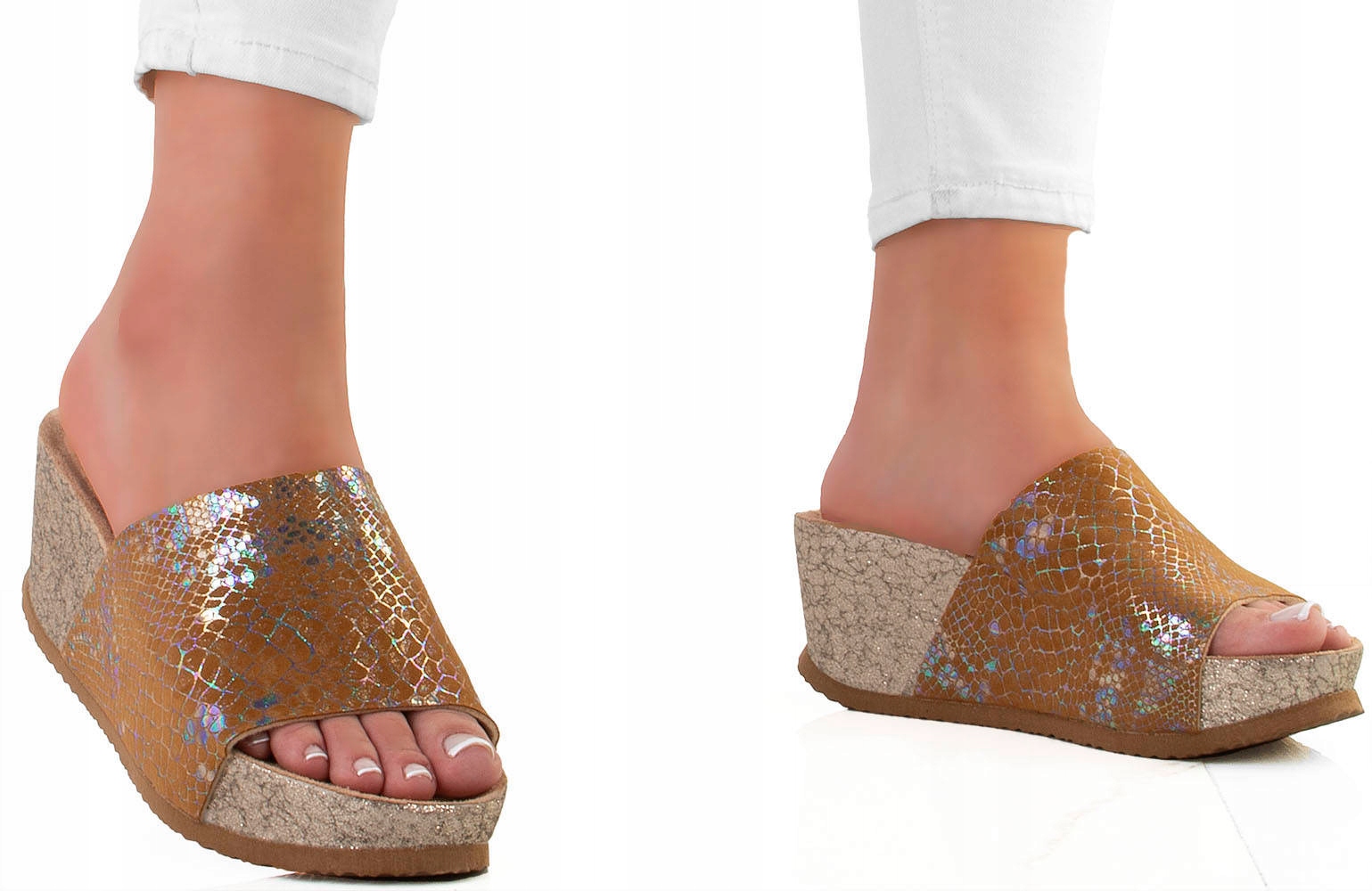 

Złote Klapki Zamszowe Na Platformie 38