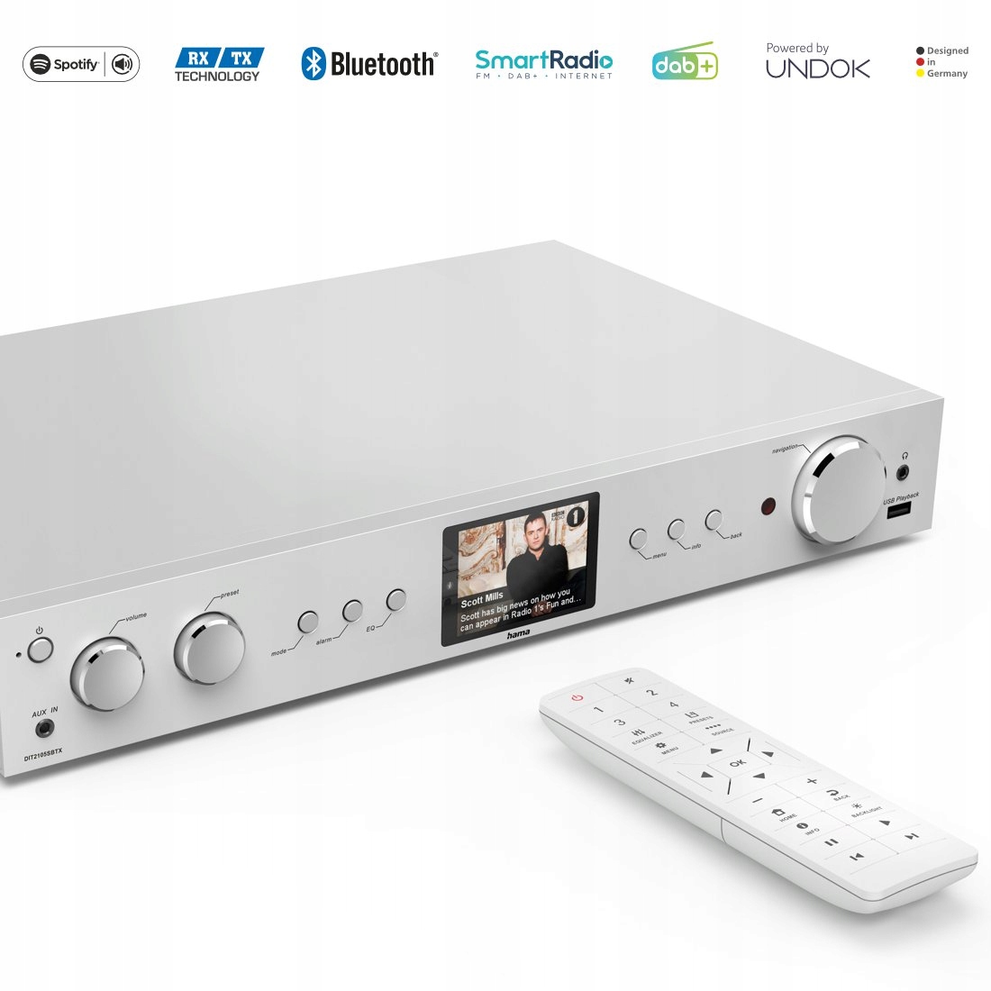 Hama RADIO INTERNETOWE DAB+/FM/BLUETOOTH/RXTX/APP Model DI2105SBTX