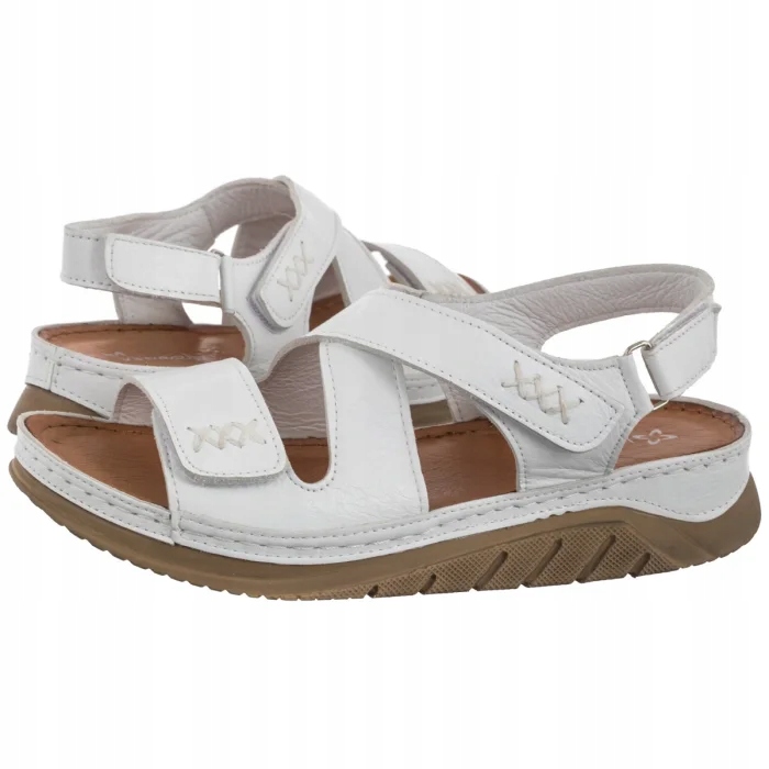 Dámské boty Sandály Obuv na klínku Maciejka Bílá L4496-11/00-1