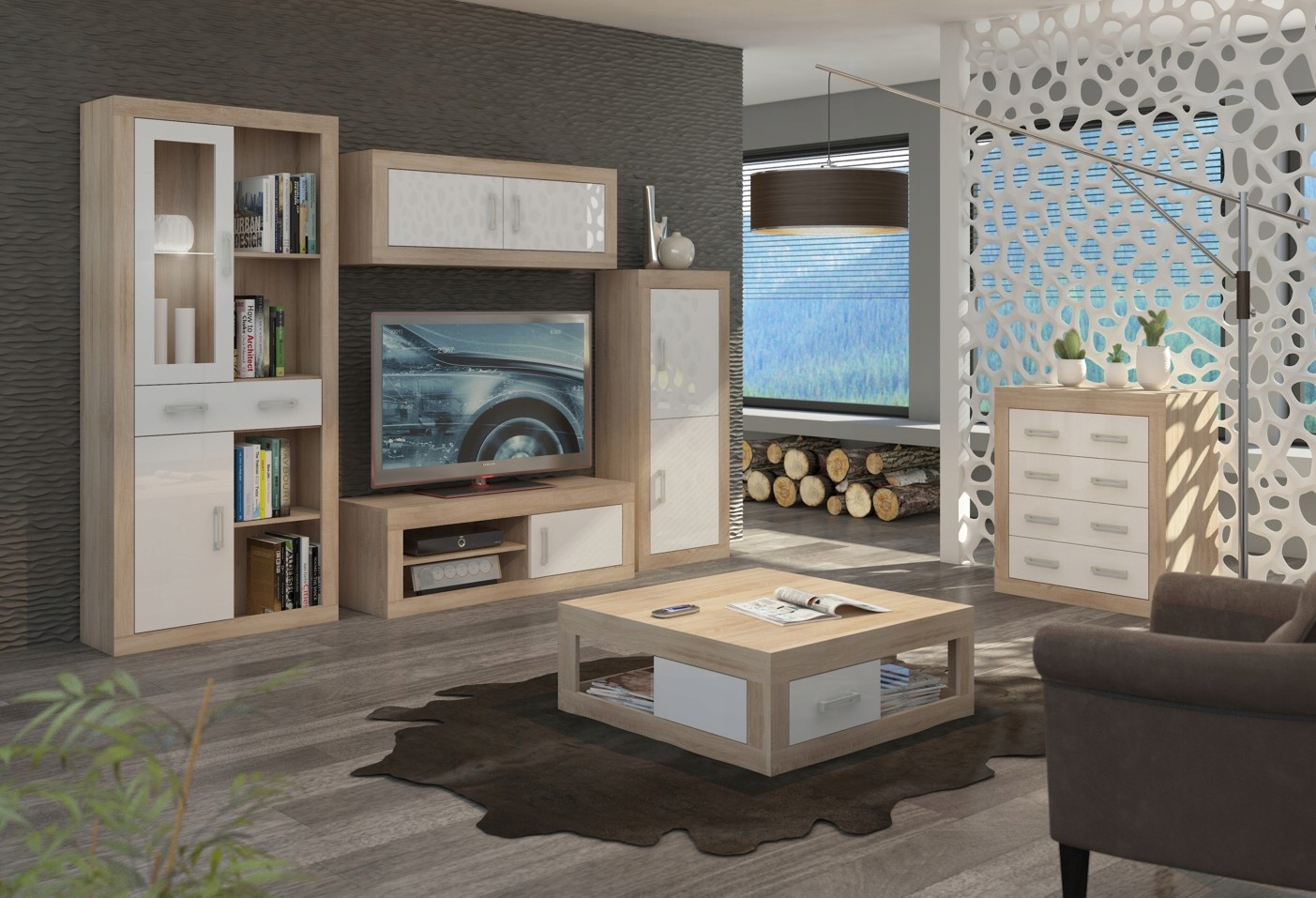 meble RINGO _15 regał 1DSWO front połysk Typ stojąca