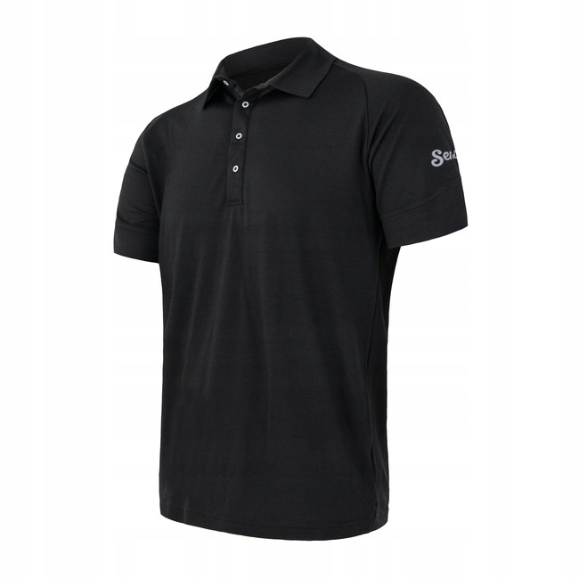 Sensor Merino Active polo pánské triko kr.rukáv černá velikost S
