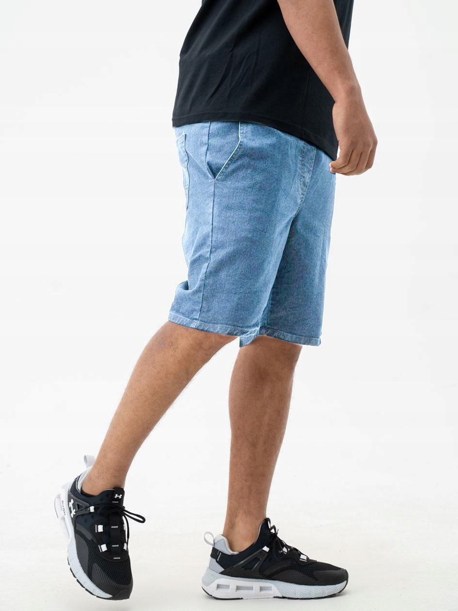 Krátké Kraťasy Džínové Šortky Pánské Světle modré Jigga Wear Výšivka L