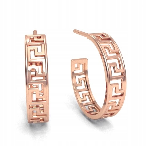 Náušnice s řeckým vzorem stříbro pozlaceno růžově