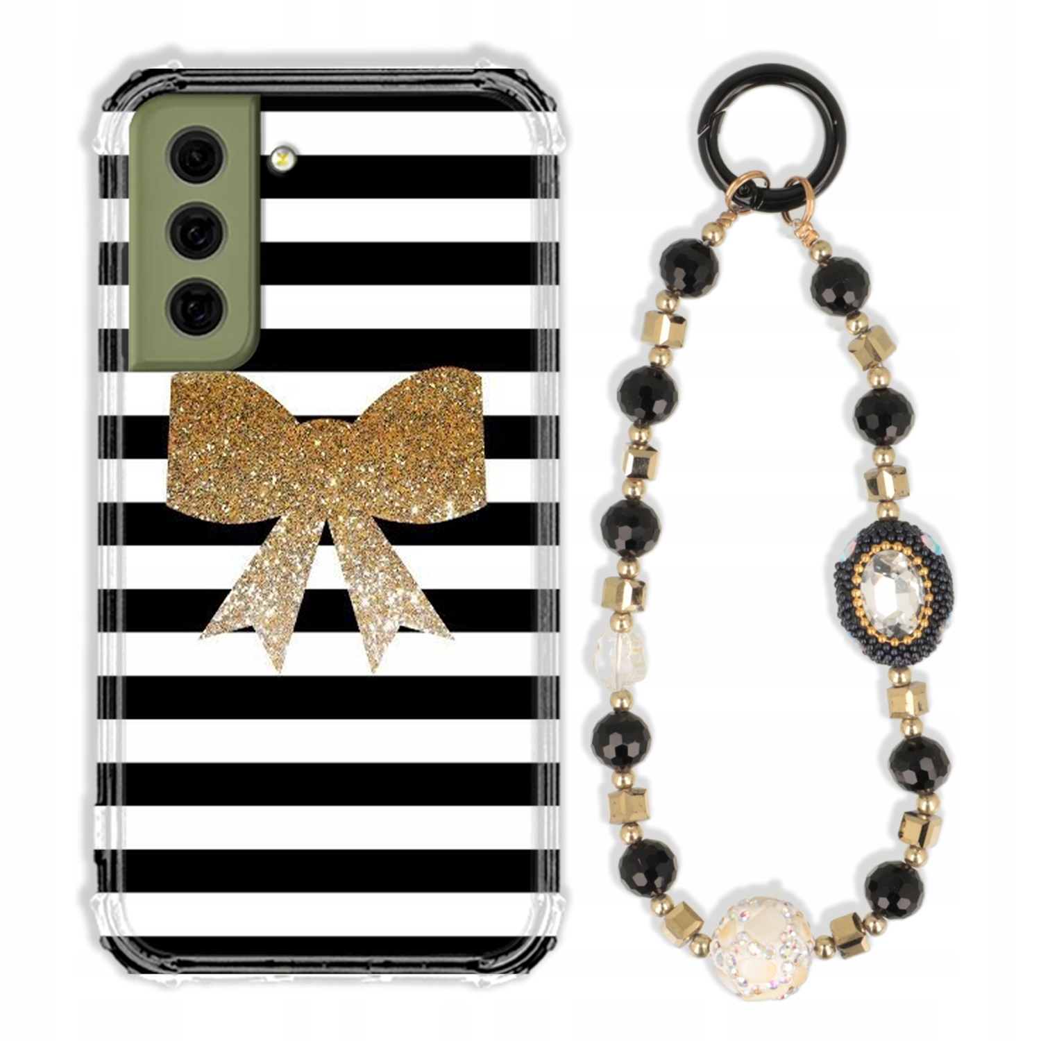 Puzdro Pre Samsung S21FE Case Antishock Zirkóny Čierno Zlaté|odolné|pevné