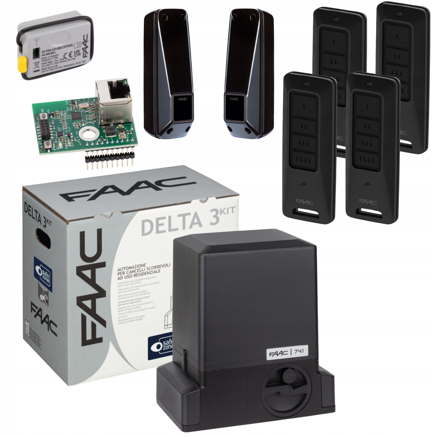 Faac DELTA3+ Smart WiFi Xwbl+ Pilot XT4 Fds 4ks pohon posuvnej brány