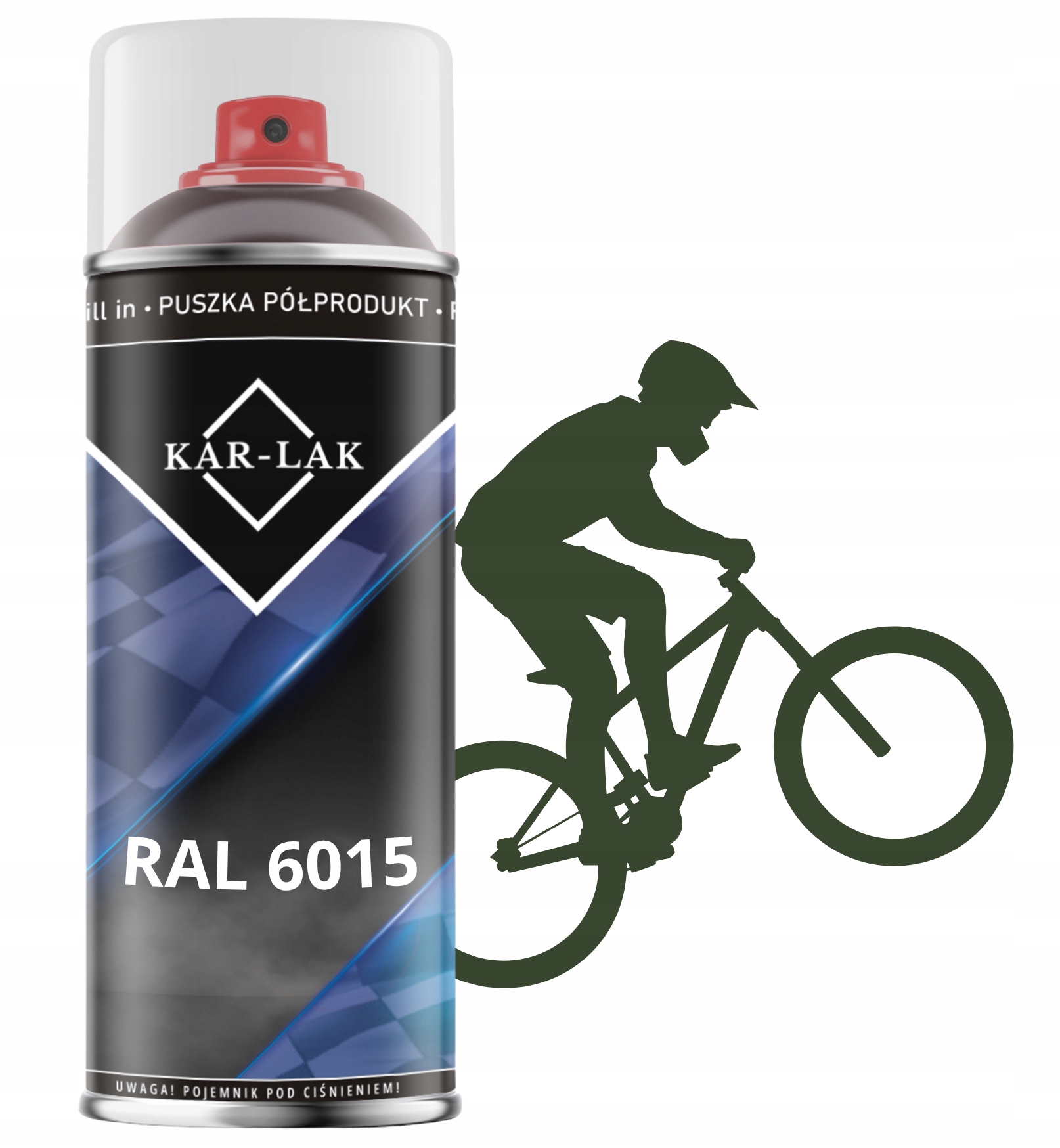Lakier Do Roweru Ramy Ral 6015 Mat Czarna Oliwka Farba Spray 400ML