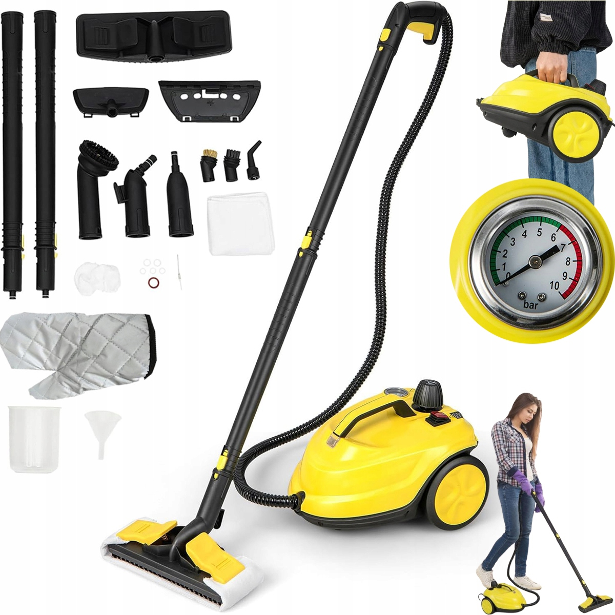 2000W Myjka Parowa Parownica Czyścik Mop Parowy Duże Ciśnienie Akceso