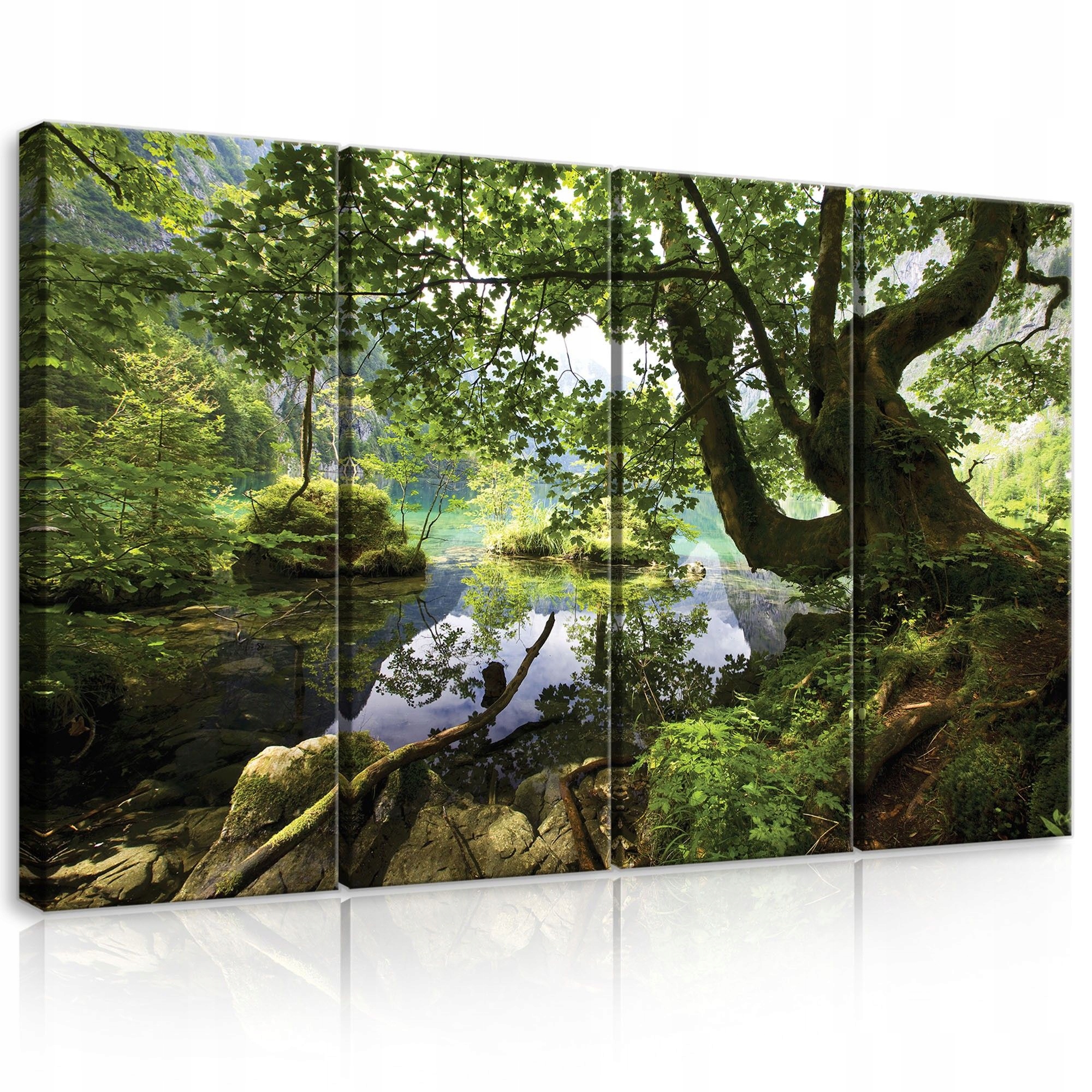 Obraz 120x80 Horské jazero les príroda odraz pokoj harmónia zelená