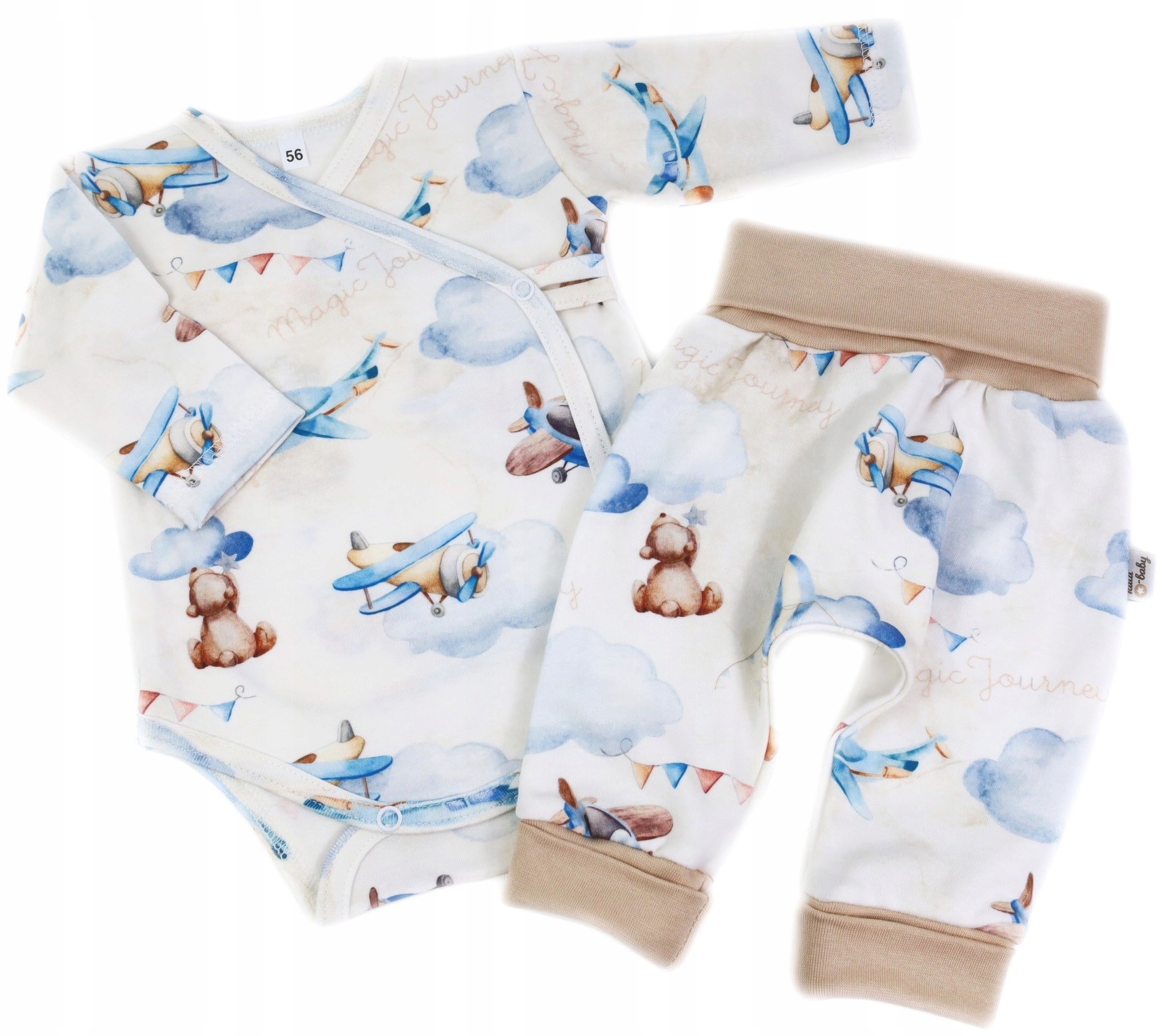 KOMPLET NIEMOWLĘCY BODY KOPERTOWE PÓŁŚPIOCHY BOHO MIŚ