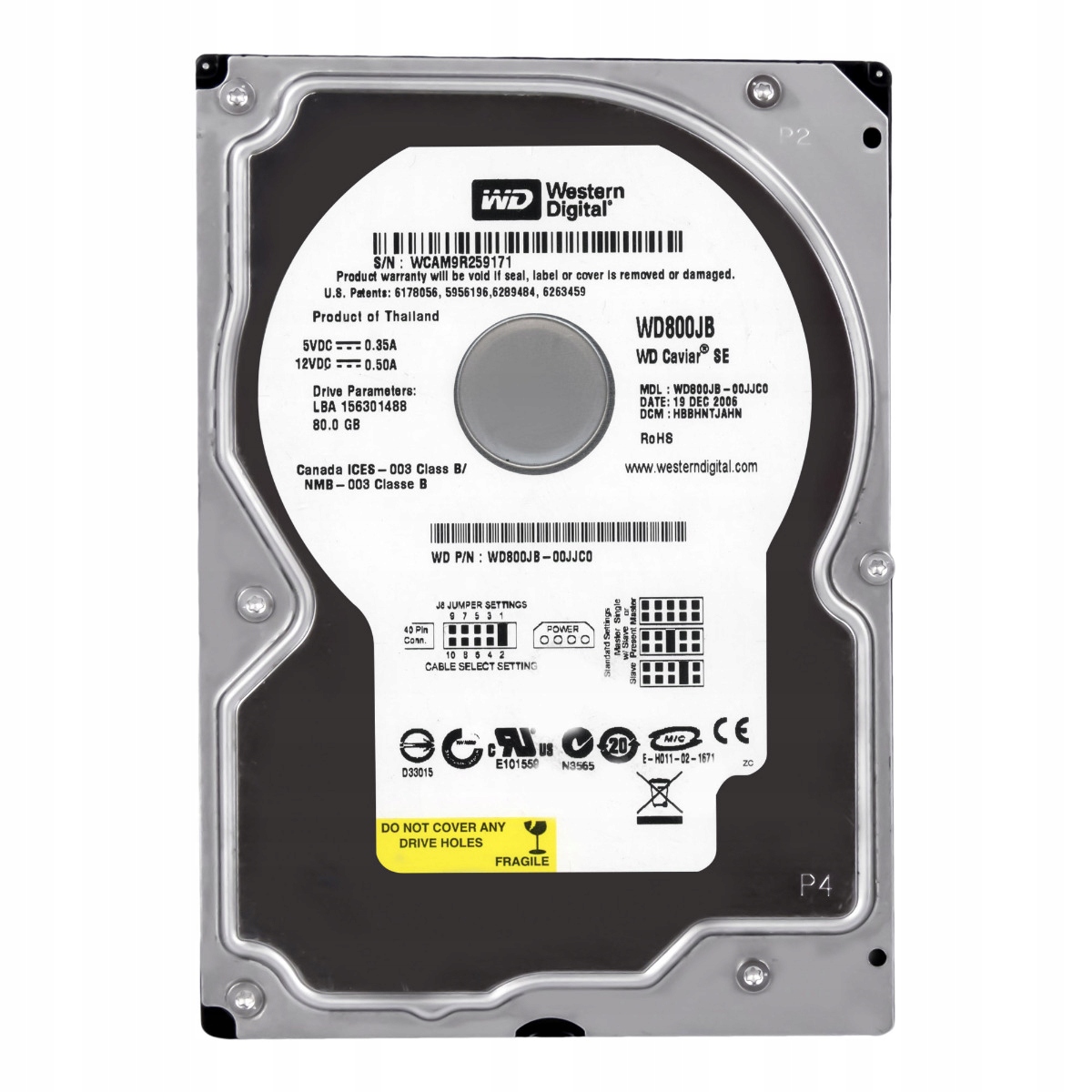 Wd Caviar Se 80GB 7.2K 8MB Ata 3.5'' WD800JB