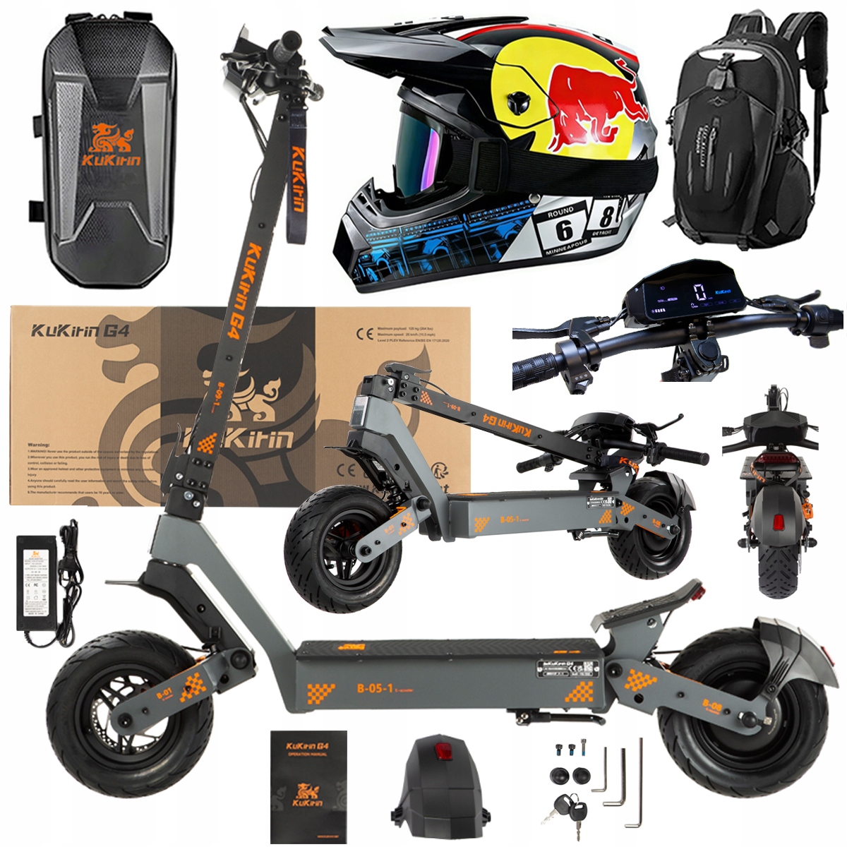 KuKirin G4 Skládací elektrická vozidla 2000W 70KM/H 60V 20Ah 75km Dárek