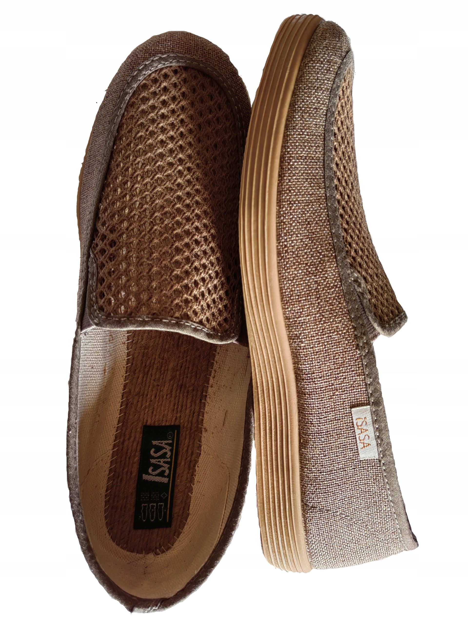 ODDYCHAJĄCE BAWEŁNIANE PÓŁBUTY ESPADRYLE BEŻOWE R.40
