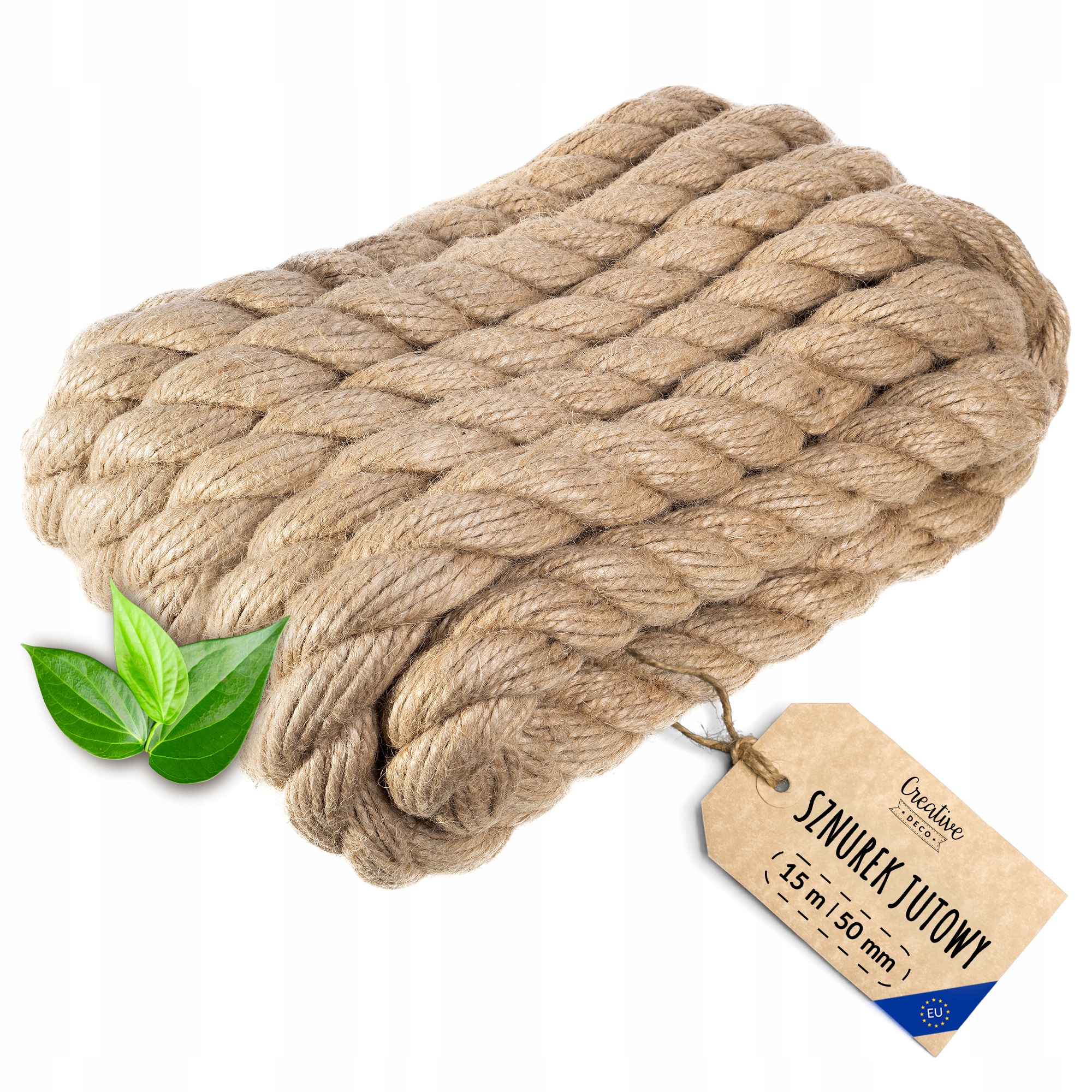 Jutová námornícka šnúra hrubá, silná, odolná šnúra, škrabadlo, šnúra 50 mm 15 m