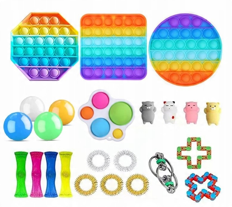 

Zestaw Zabawek Antystresowych Fidget Toys Pop it i