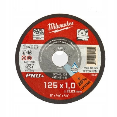 

Tarcza do cięcia metalu Milwaukee 125X1,0X22,23PRO