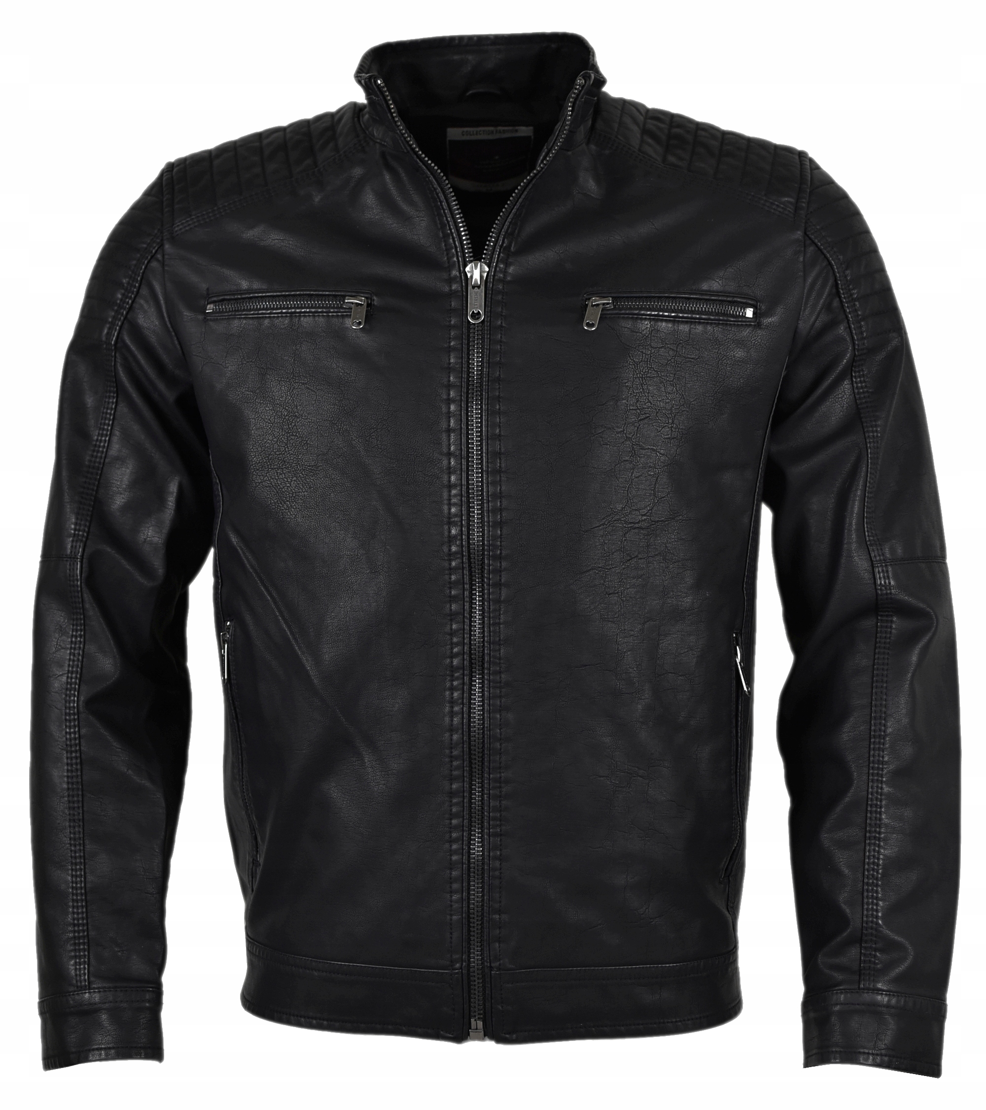 

5XL-KURTKA Męska Eko Skóra Przejściowa Czarna 227