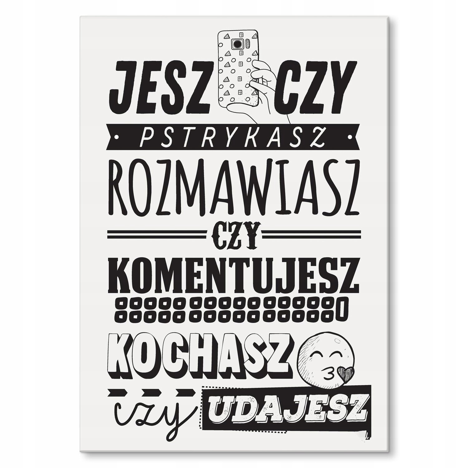 Kovový plakát Miluješ, nebo předstíráš? Dárek 42 x 59 cm