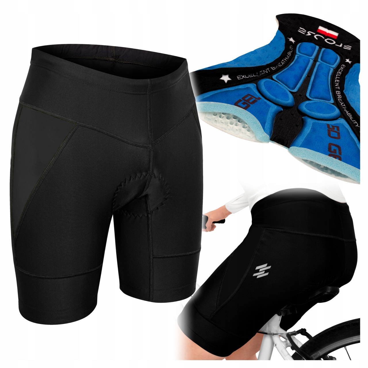 Pánské cyklistické Kraťasy s gelovou výstelkou, Mtb, vel M 38