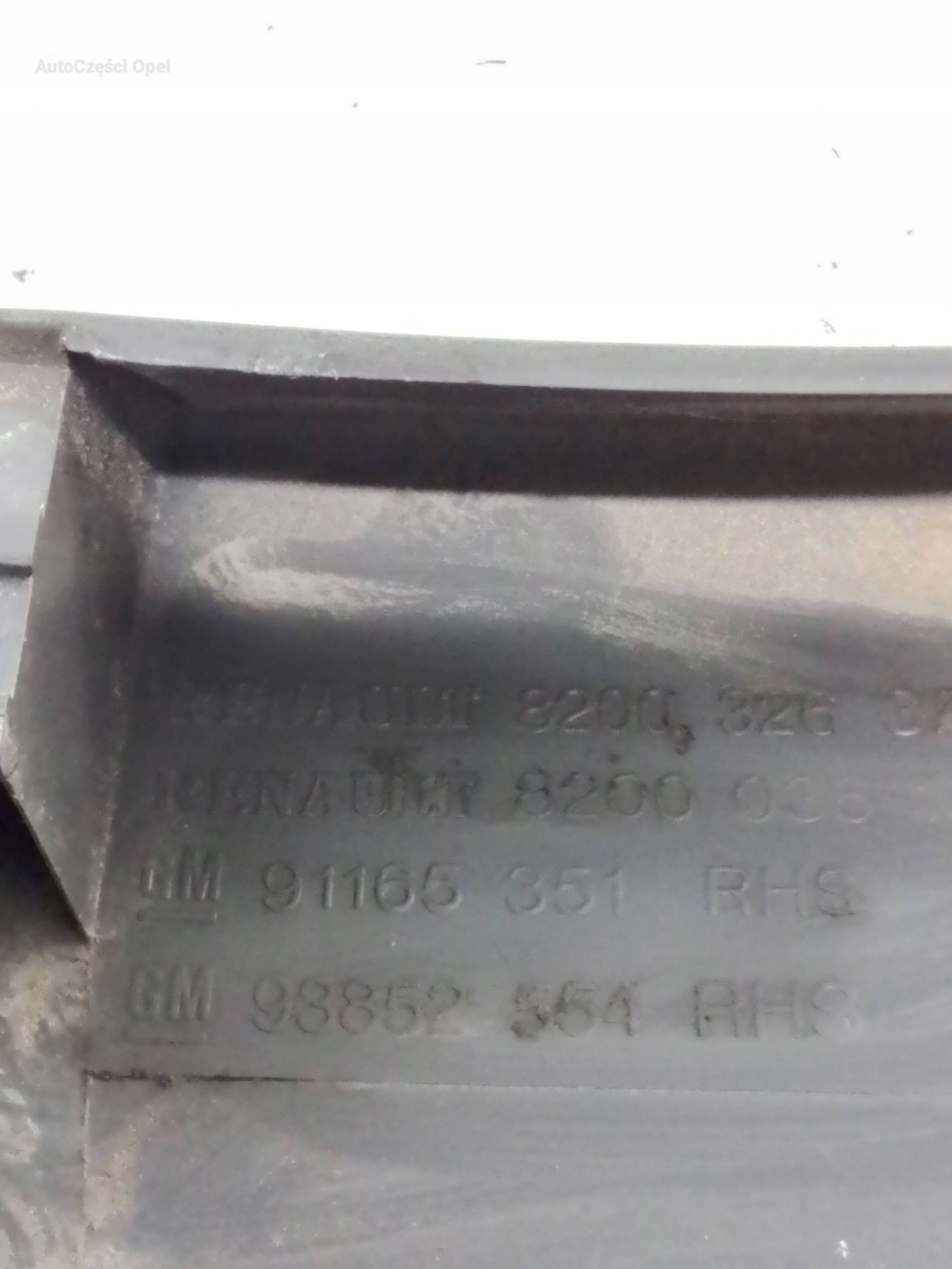 Opel Vivaro A LISTWA BOCZNA PRAWA 91165351 Numer katalogowy części 91165351