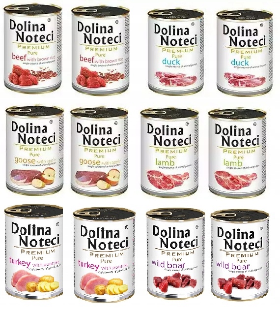 Karma mokra dla psa Dolina Noteci Premium Pure MIX Smaków mono 12x400g