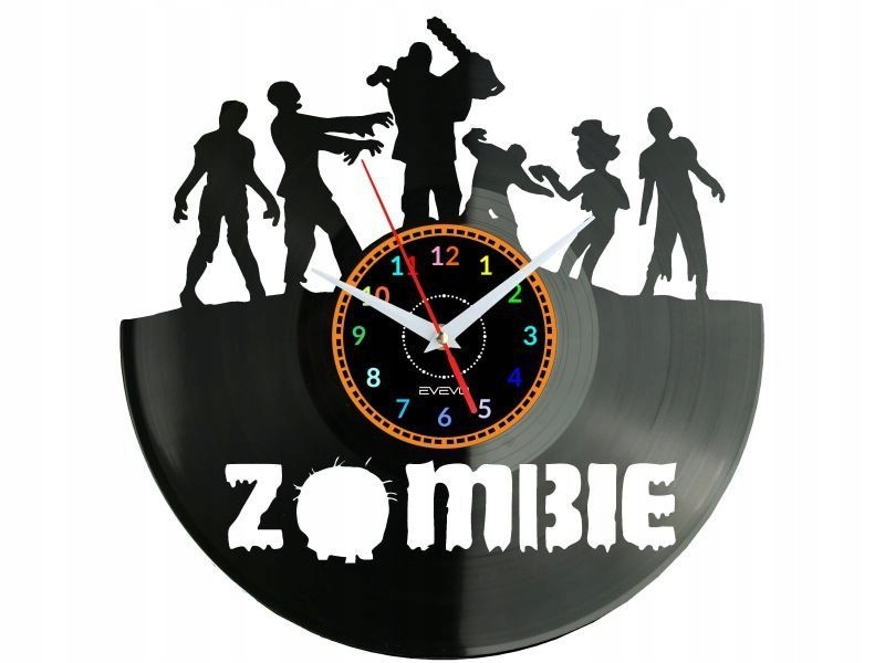 Zombie Dárek Originální dekorace do domu Hodiny z vinylové desky