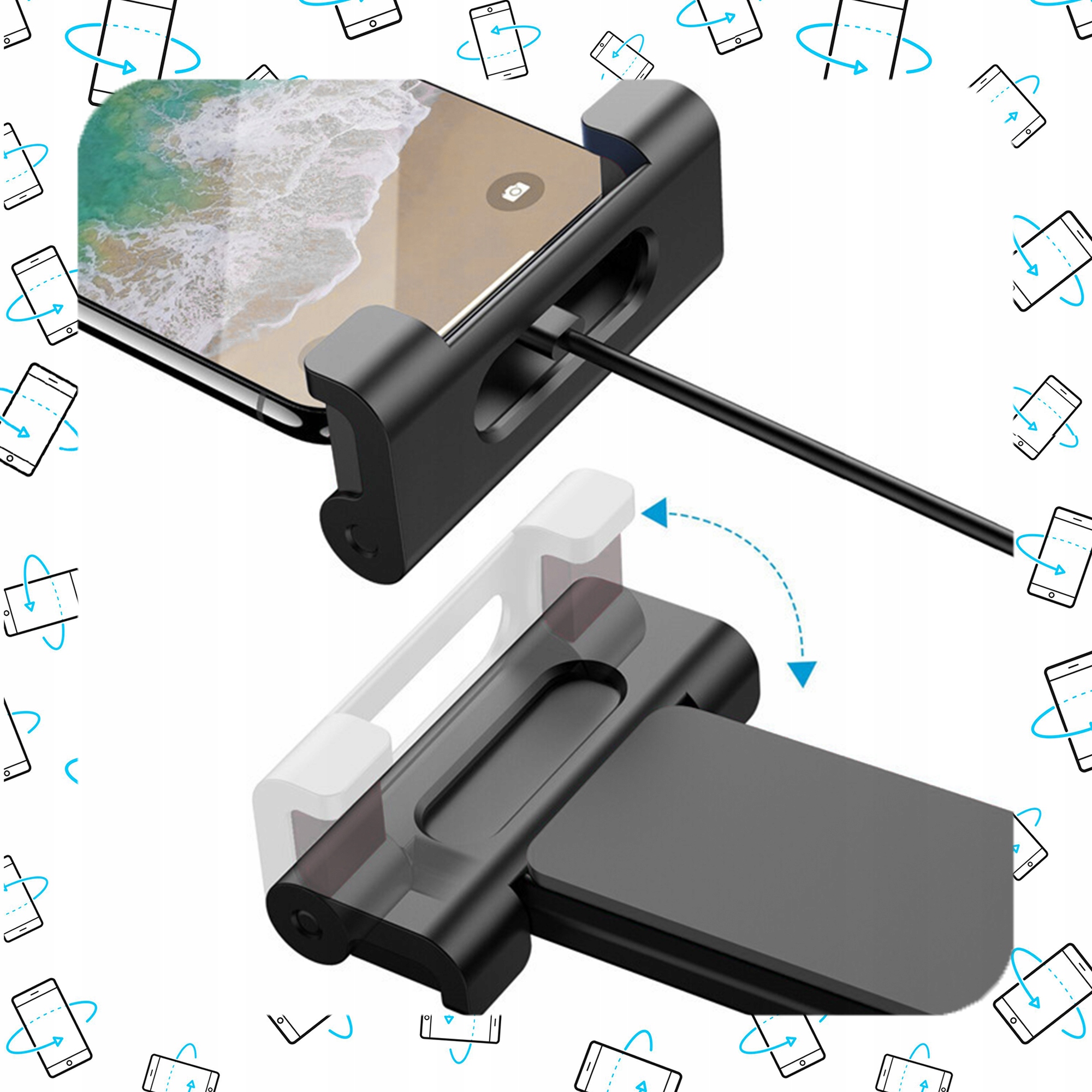 REGULOWANY UCHWYT SAMOCHODOWY NA TABLET TELEFON ZAGŁÓWEK SIEDZENIE DO AUTA Informacje o bezpieczeństwie CE