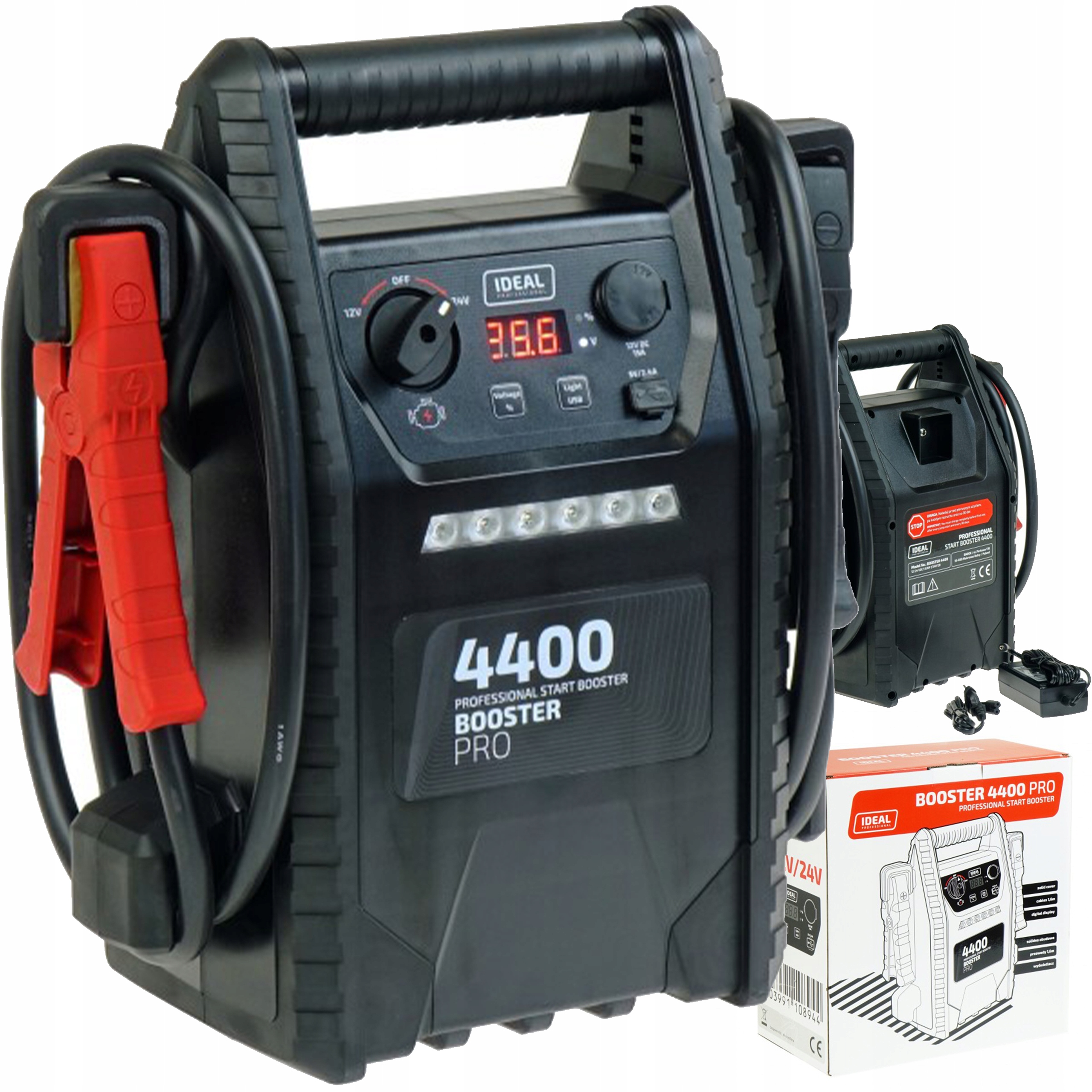 Jump štartér booster 4400A Ideal Pro 12/24V štartovanie nafty a benzínu