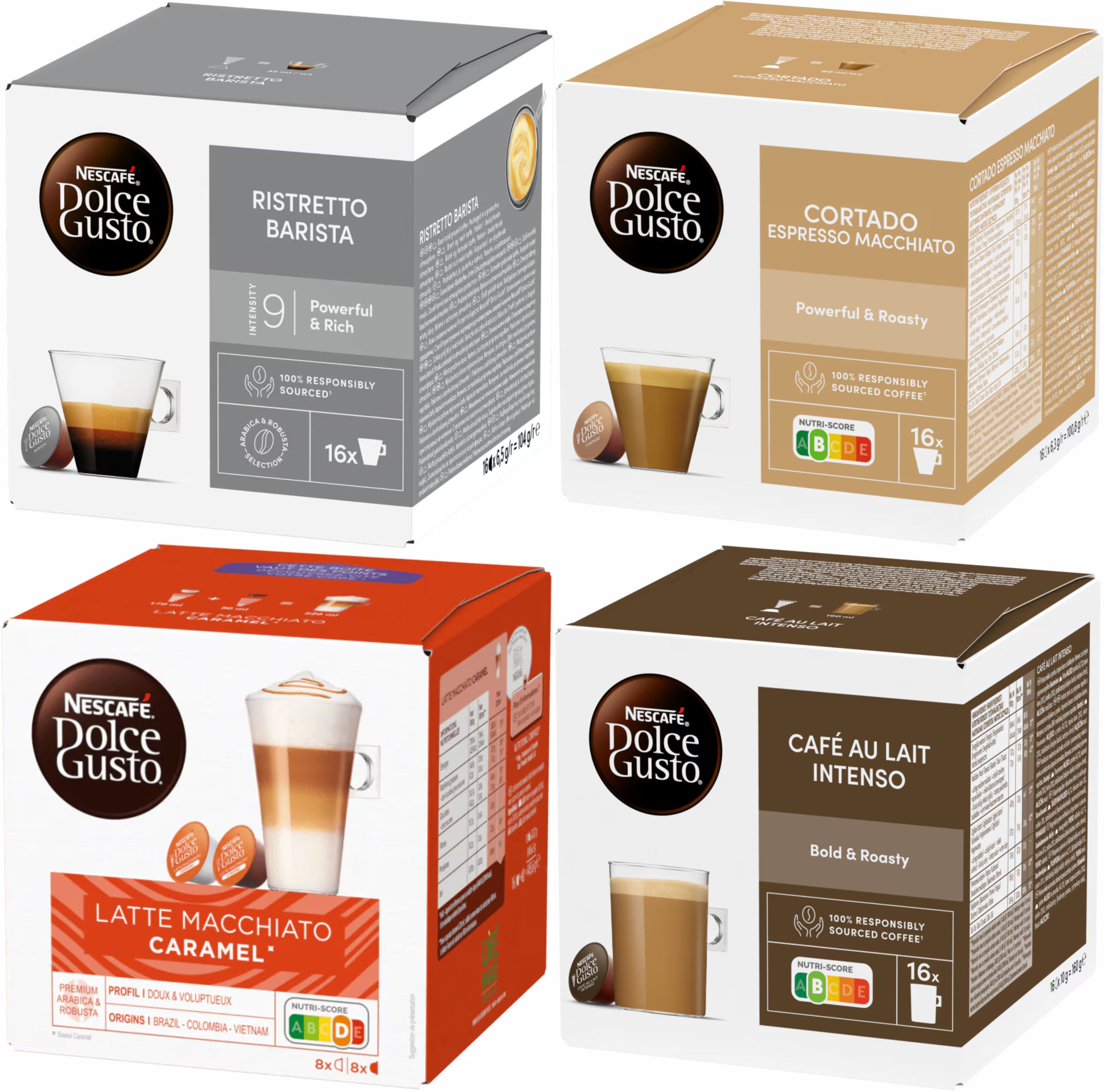 Levně Kapsle Dolce Gusto Nescafe Sada 4 x 16 míchaných káv
