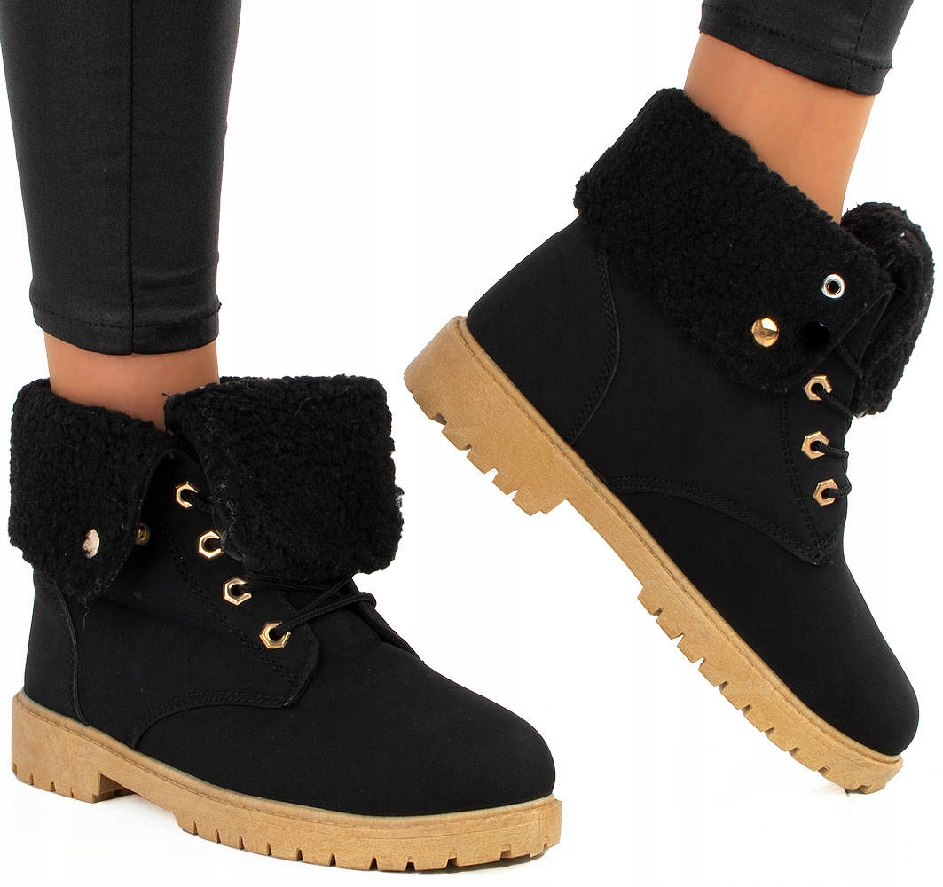 

Trapery Czarne Ocieplane Botki Timberki 38