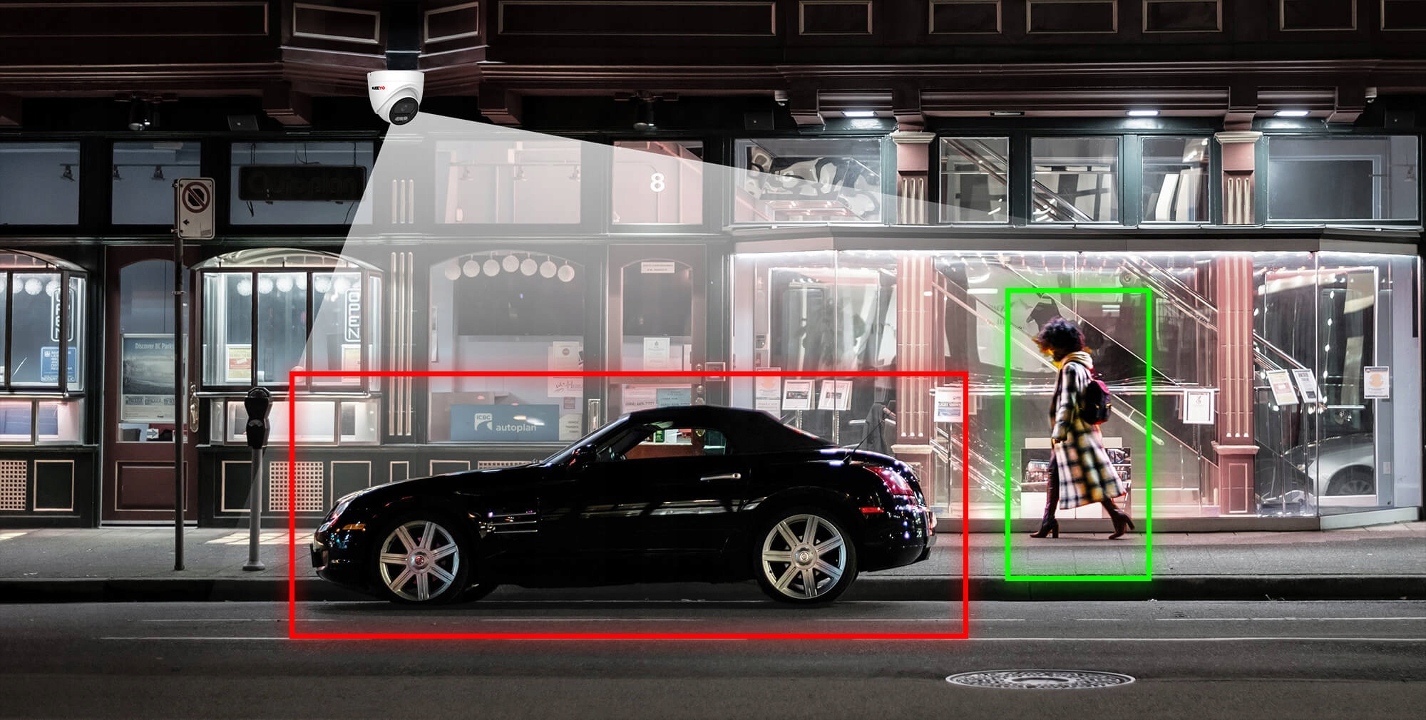 Zestaw do Monitoringu IP KEEYO 4x LV-V-IP4M25DF-B 2K+ PoE IR 25m Audio Ai Liczba obsługiwanych kamer 4