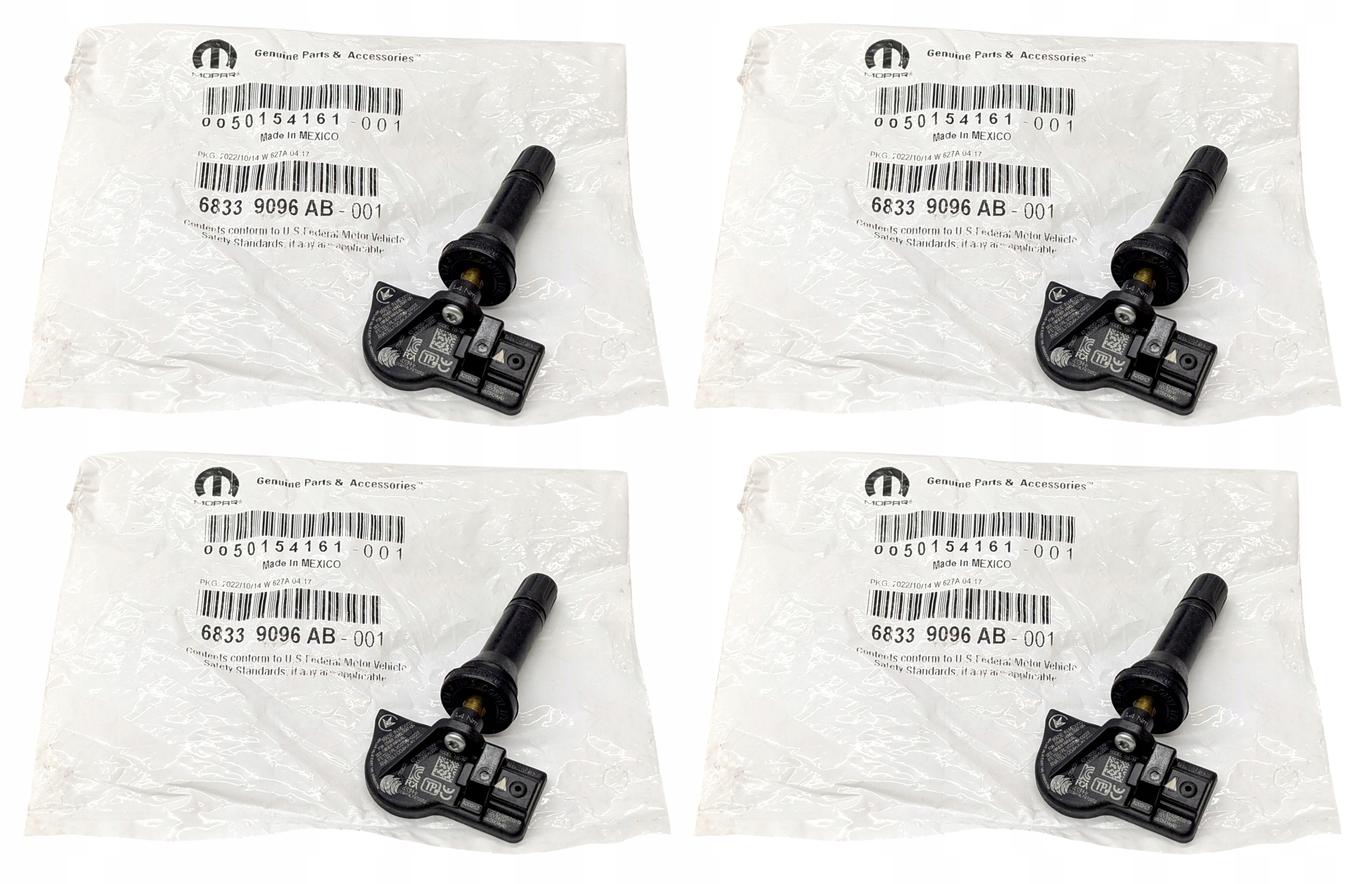 4x Nový originálny snímač tlaku Tpms 68339096AB Grand Cherokee 2021-