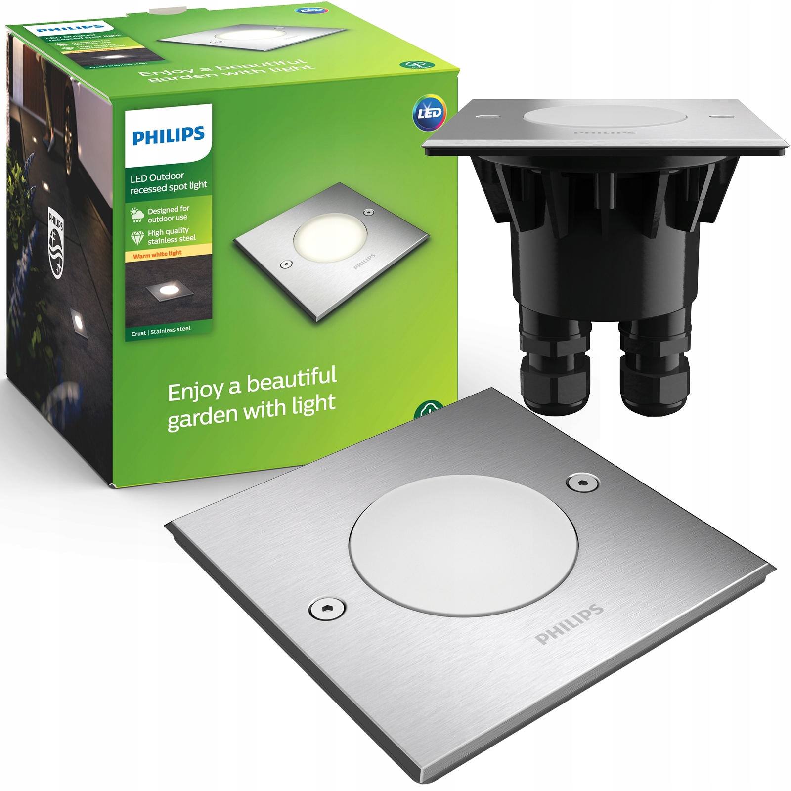 Nájezdová Led lampa Philips Crust Dogruntová IP67 Zahradní