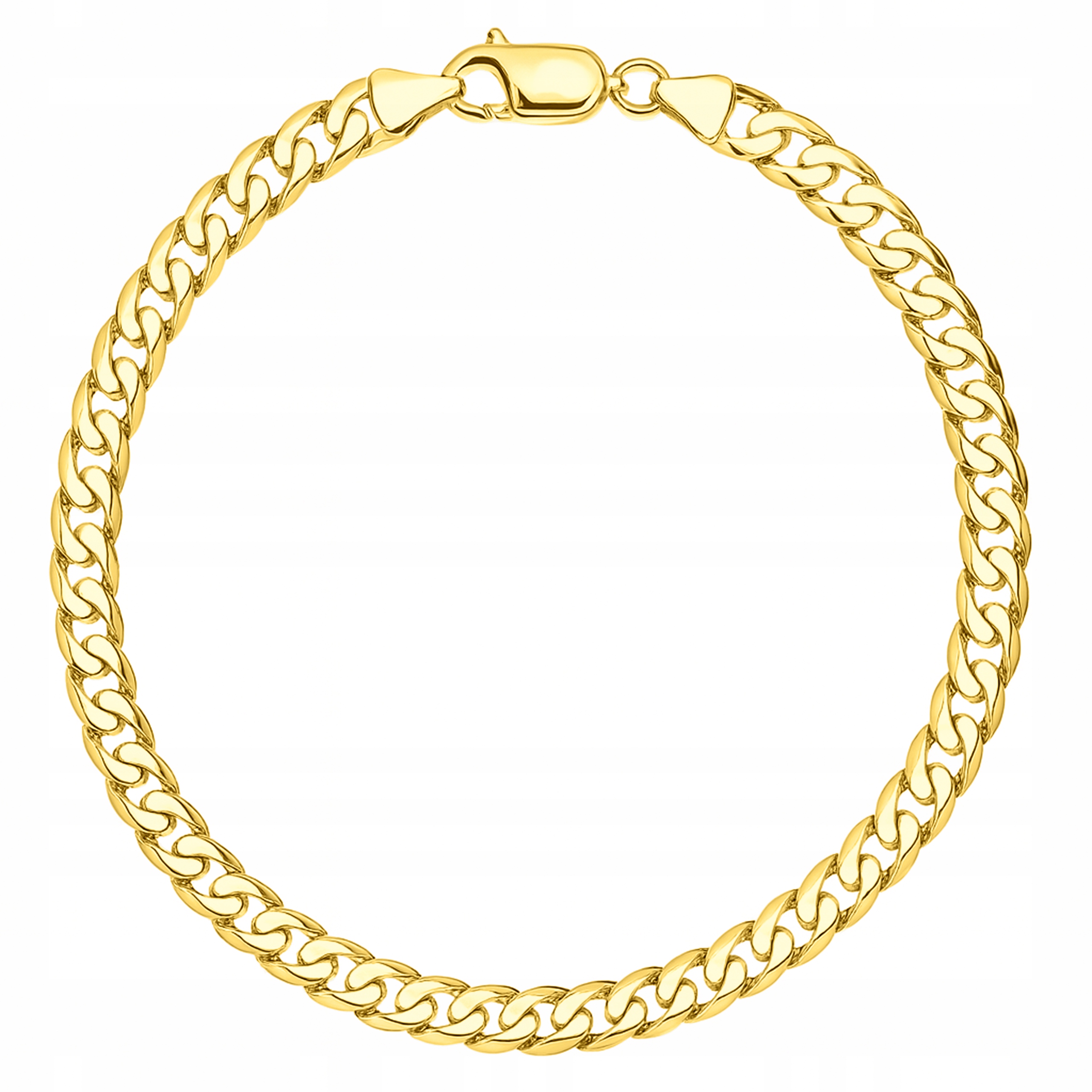 Zlatý Pánský Náramek Pancíř 21 cm Klasický Široký 3 mm Stříbro 925