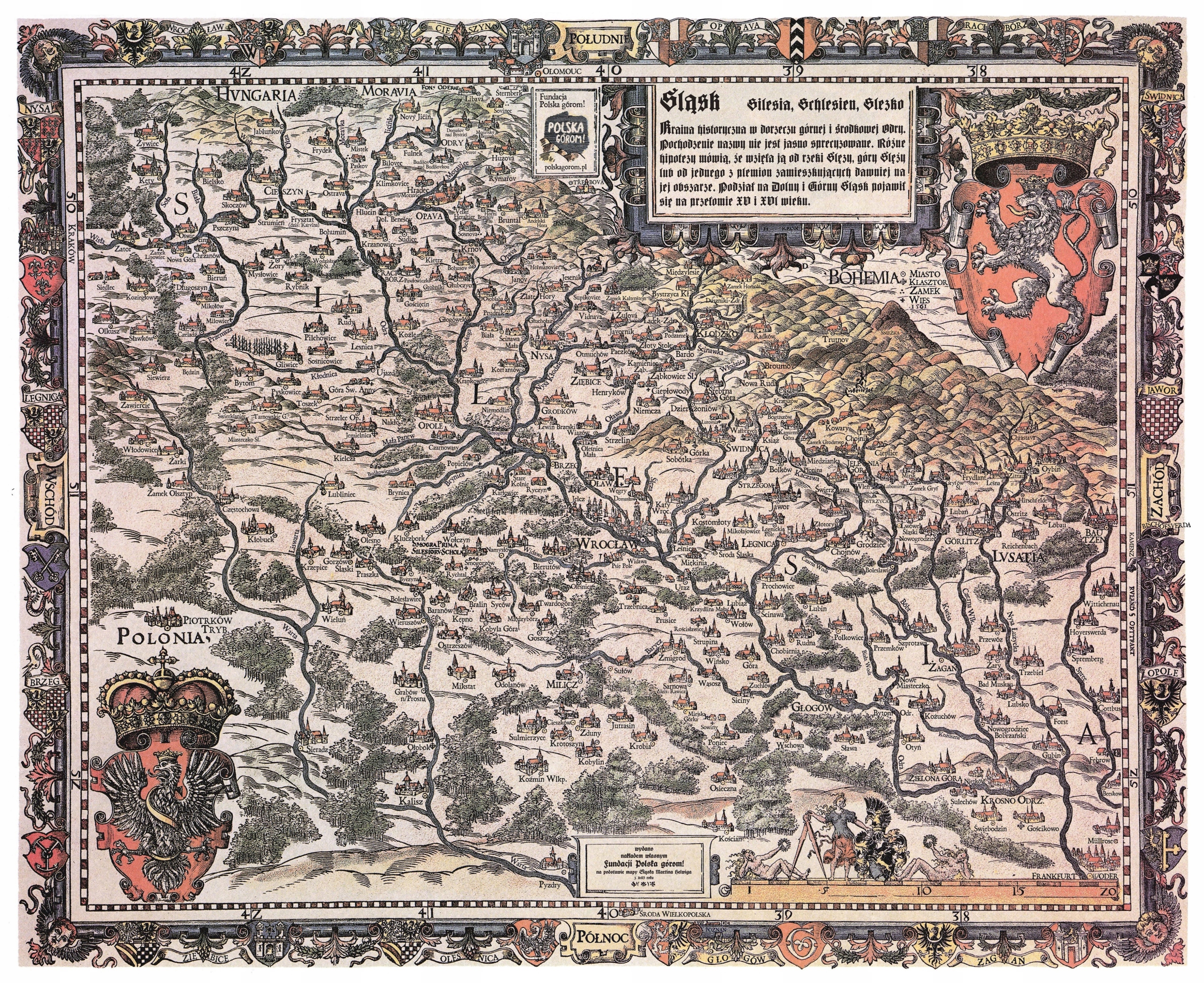 PLAKAT MAPA ŚLĄSKA MARTINA HELWIGA 82X67 CM POLSKA