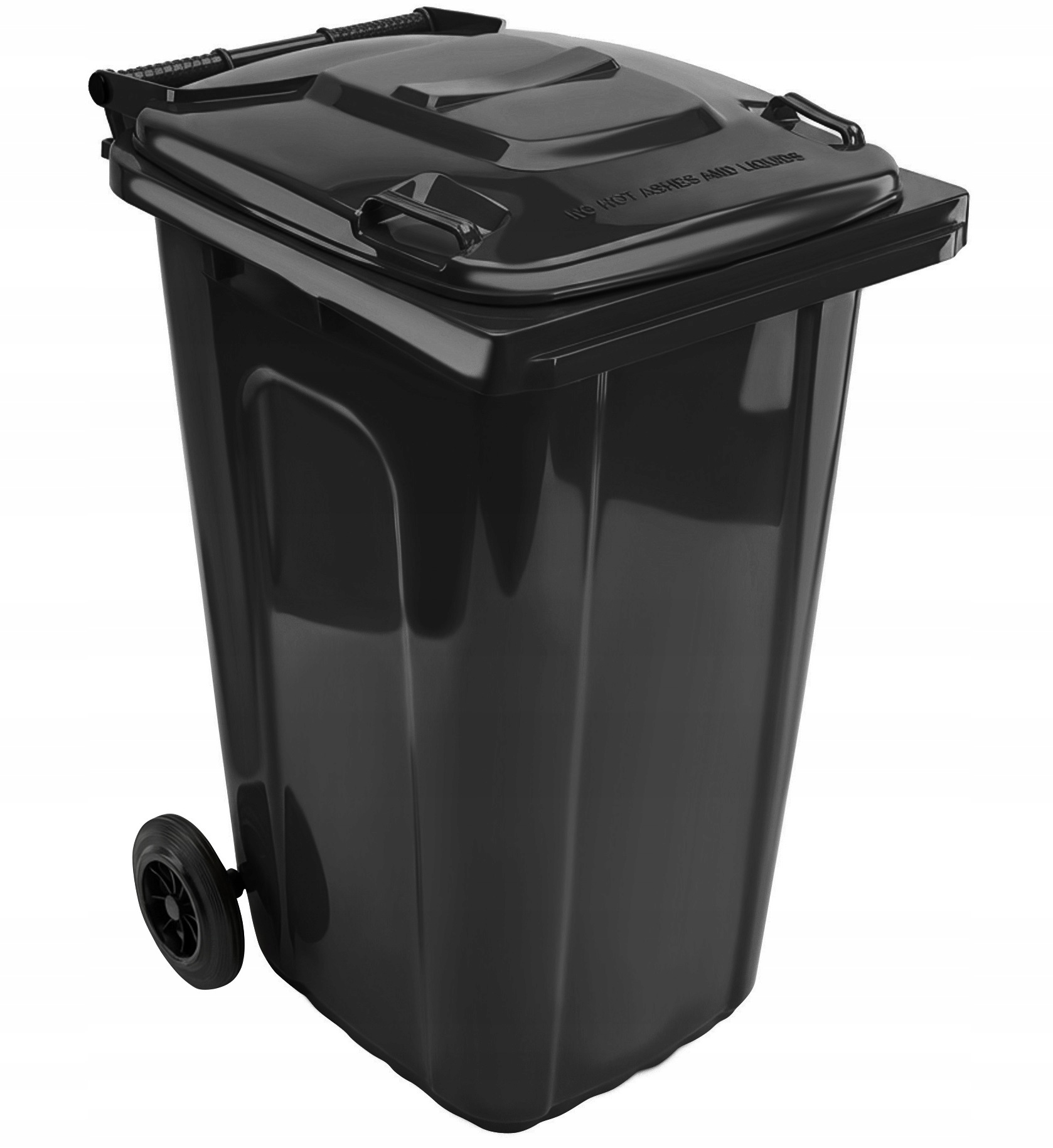 Pojemnik 240 litrów na śmieci czarny mobilny Hdpe z pokrywą Kubeł Kosz
