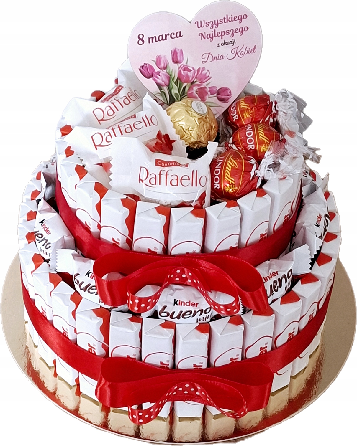 Tort Kinder Zestaw Słodyczy Urodziny 18 30 40 50 60 70 Dzień Kobiet