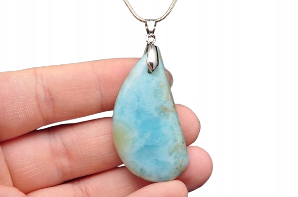 * Larimar Dominikánská Fenomenální Barva Velký Přívěsek Pro Výjimečnou Osobu 8