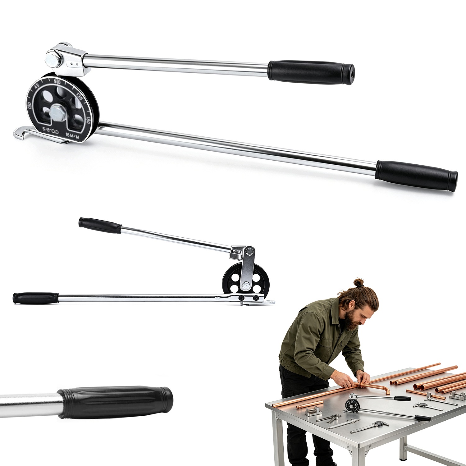 Ohýbačka Trubek 16 MM Pro Hliník A Měď, Tloušťka Stěny 1 MM, Ohyb 0–180 Stupňů